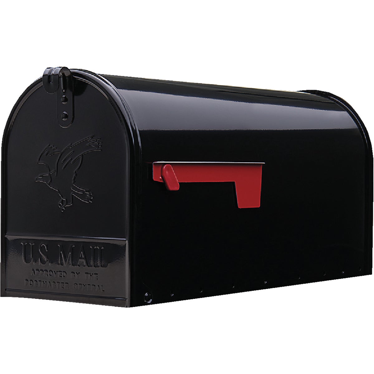 Gibraltar Elite T2 Large Black Steel Rural Post Mount Mailbox Image 2