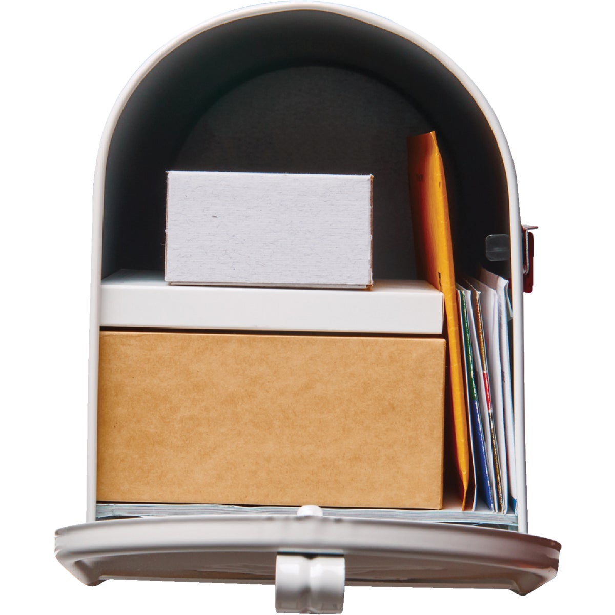 Gibraltar Elite T2 Large White Steel Rural Post Mount Mailbox Image 3