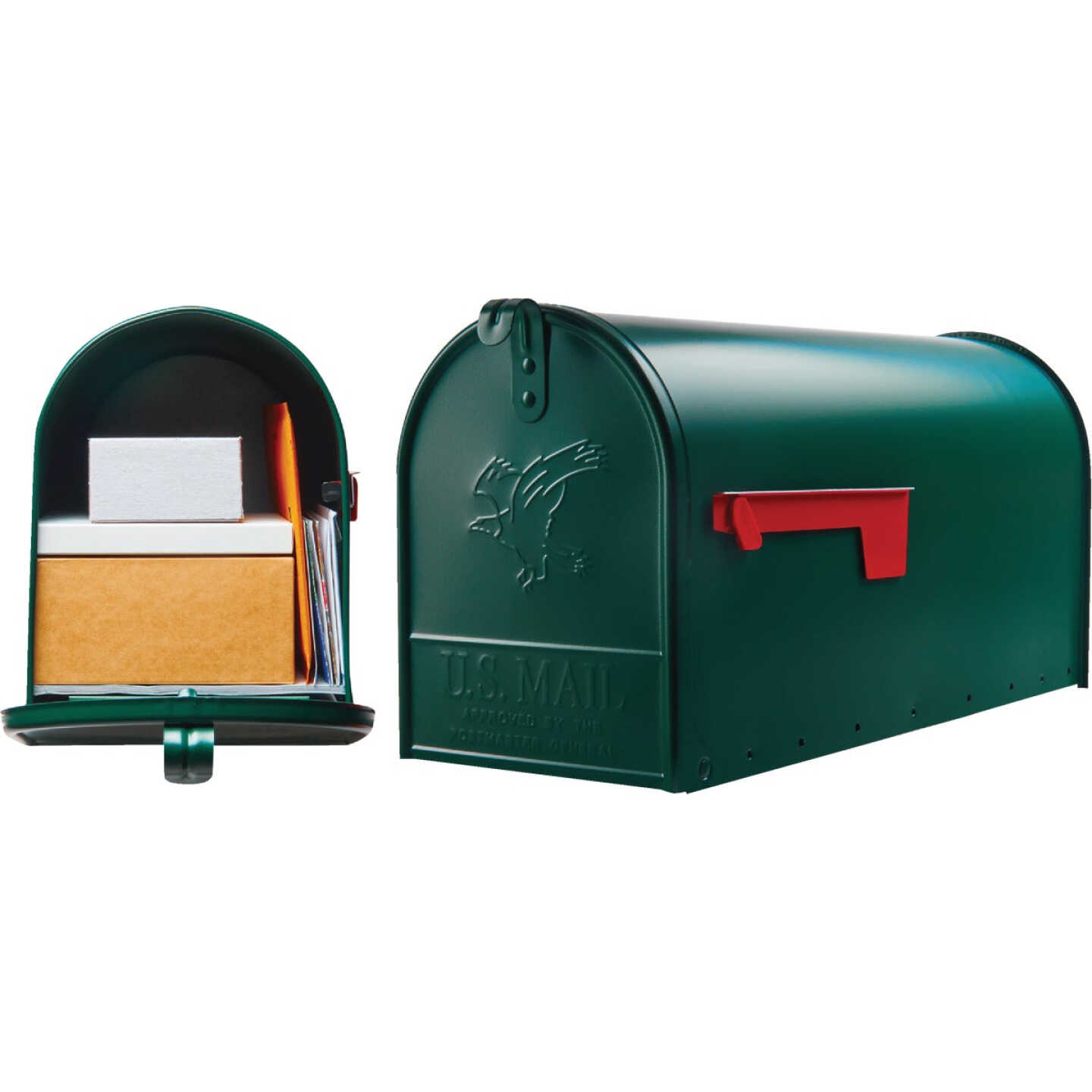 Gibraltar Elite T2 Large Green Steel Rural Post Mount Mailbox Image 1