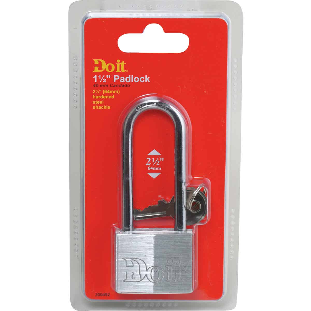 Do it 1-1/2 In. W. Long Shackle Aluminum Padlock Image 2