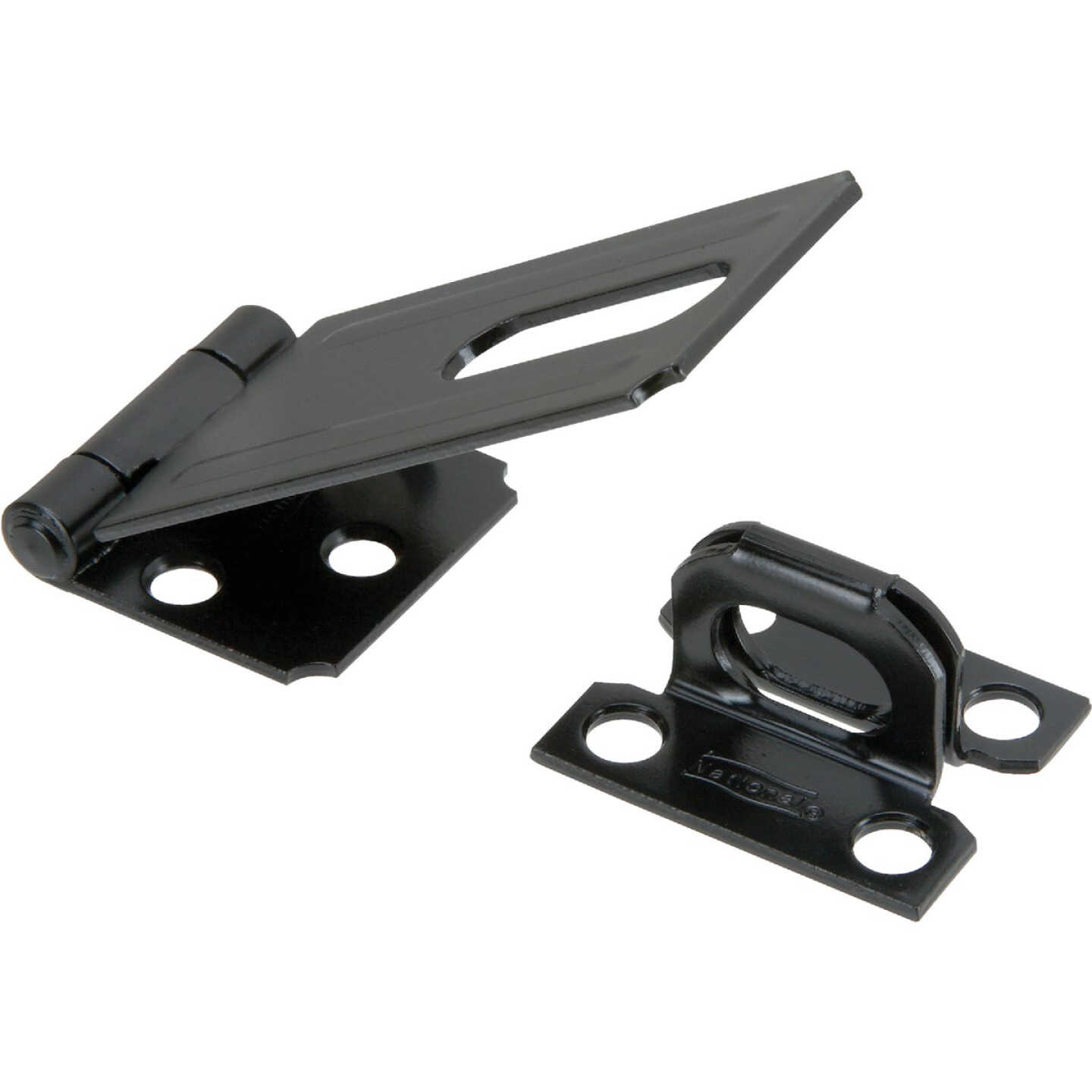 National Hardware 3-1/4 In. Black Non-Swivel Safety Hasp Image 1