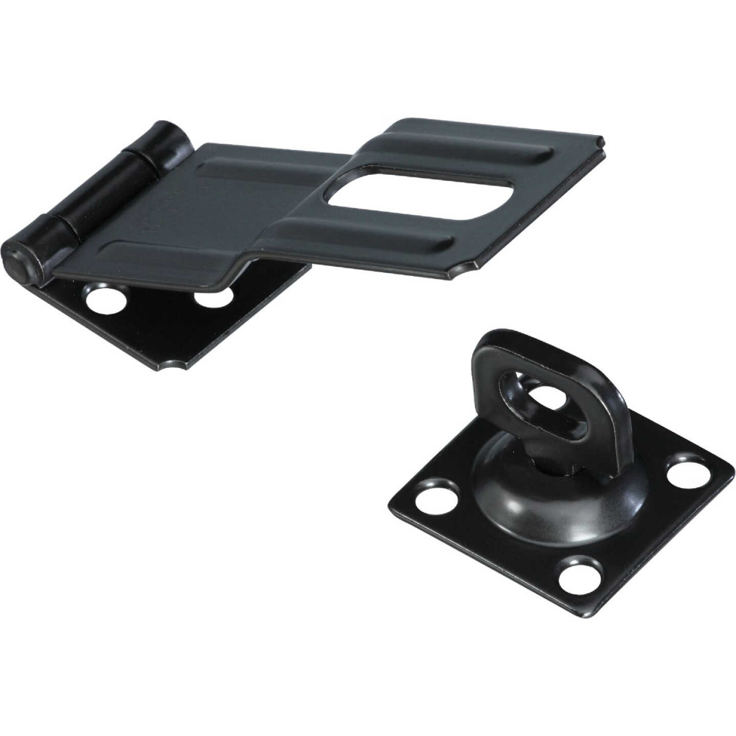 National Hardware 4-1/2 In. Black Swivel Safety Hasp Image 1