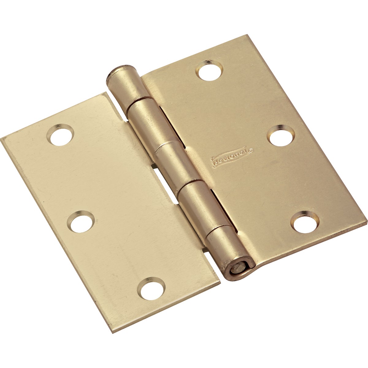 National Hardware 3 In. Square Satin Brass Door Hinge Image 1