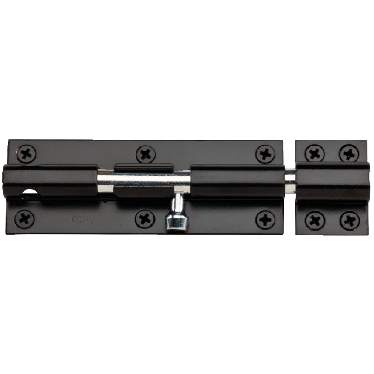 National Hardware 6 In. Black Heavy Barrel Bolt Image 1