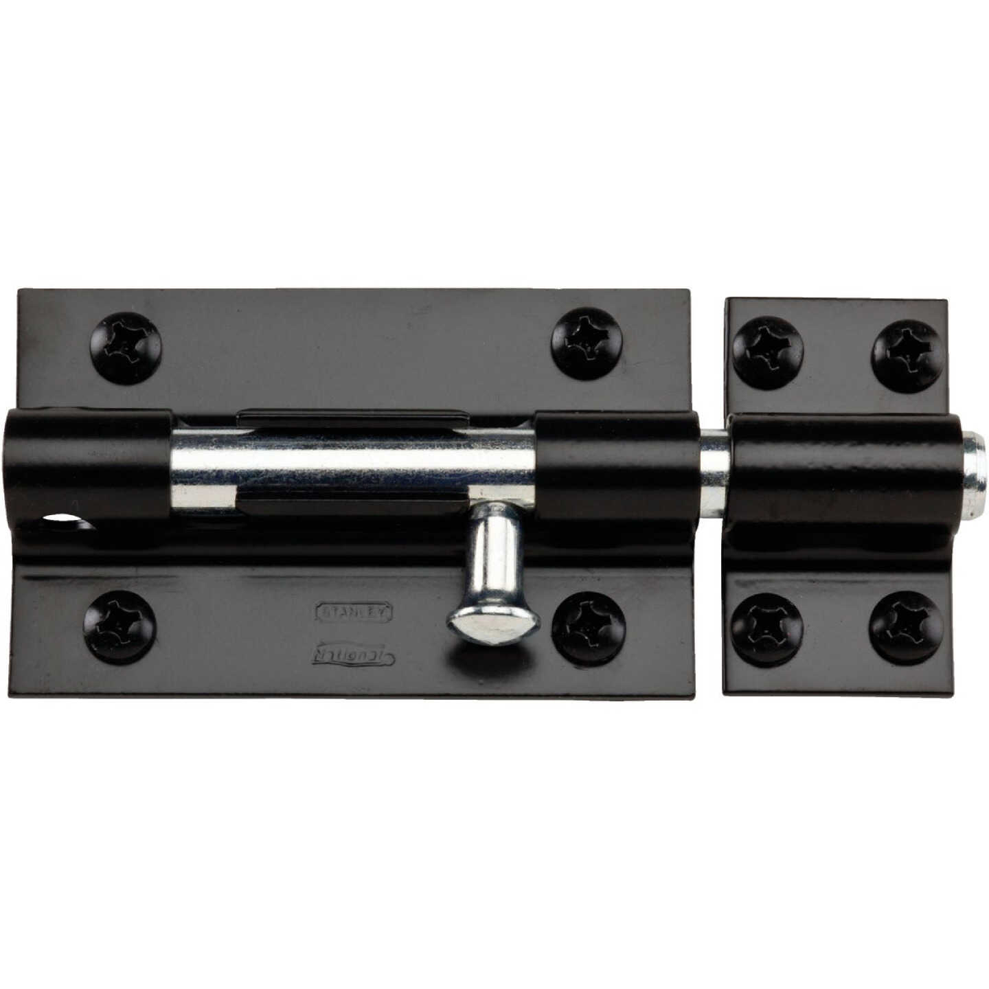 National Hardware 5 In. Black Extra Heavy Door Barrel Bolt Image 1