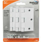 National Hardware 3-1/2 In. Square White Door Hinge (3-Pack) Image 2