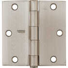 National Hardware 3-1/2 In. Square Satin Nickel Door Hinge Image 2