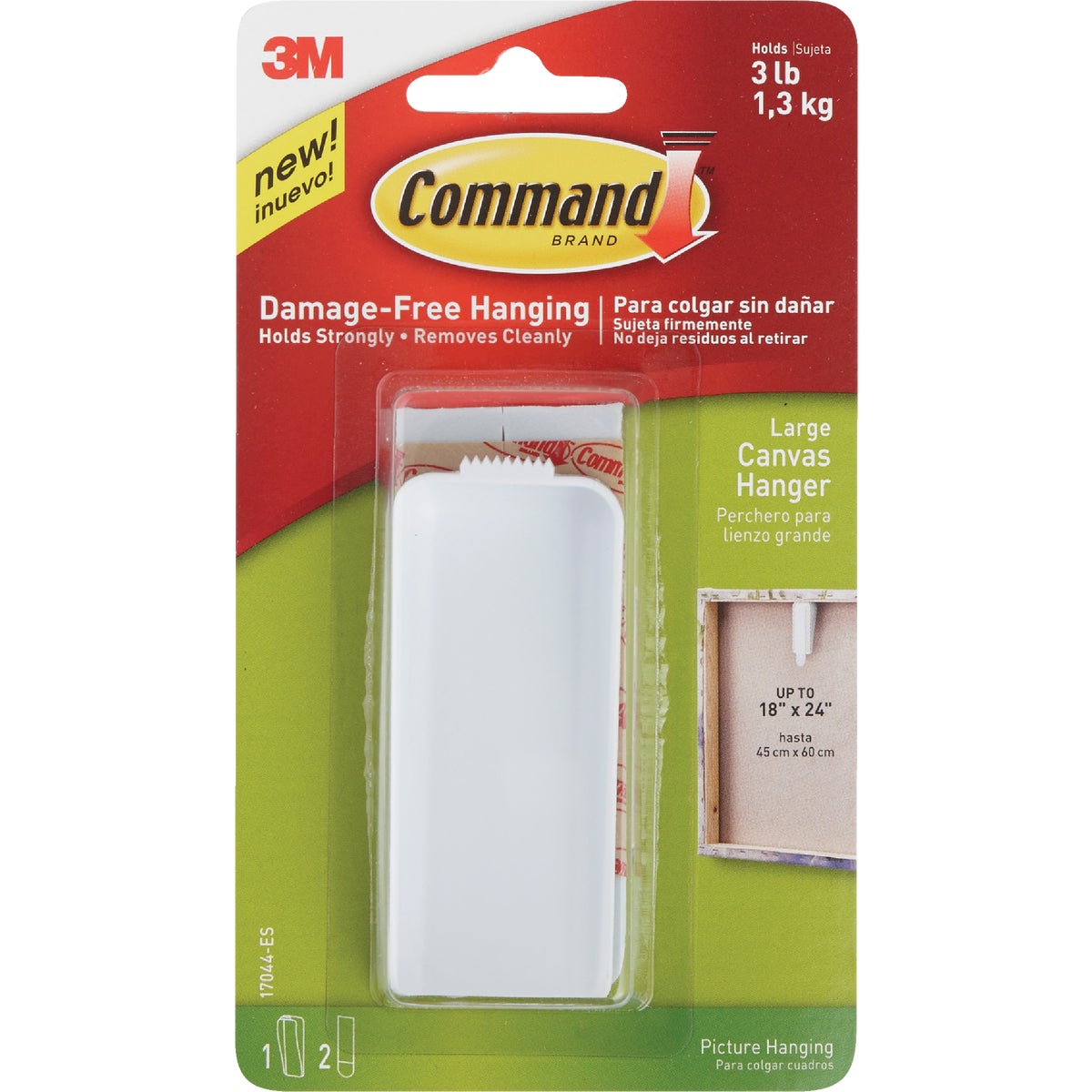 Command Large Canvas Hanger, White, 1 Canvas Hanger, 2 Strips Image 2