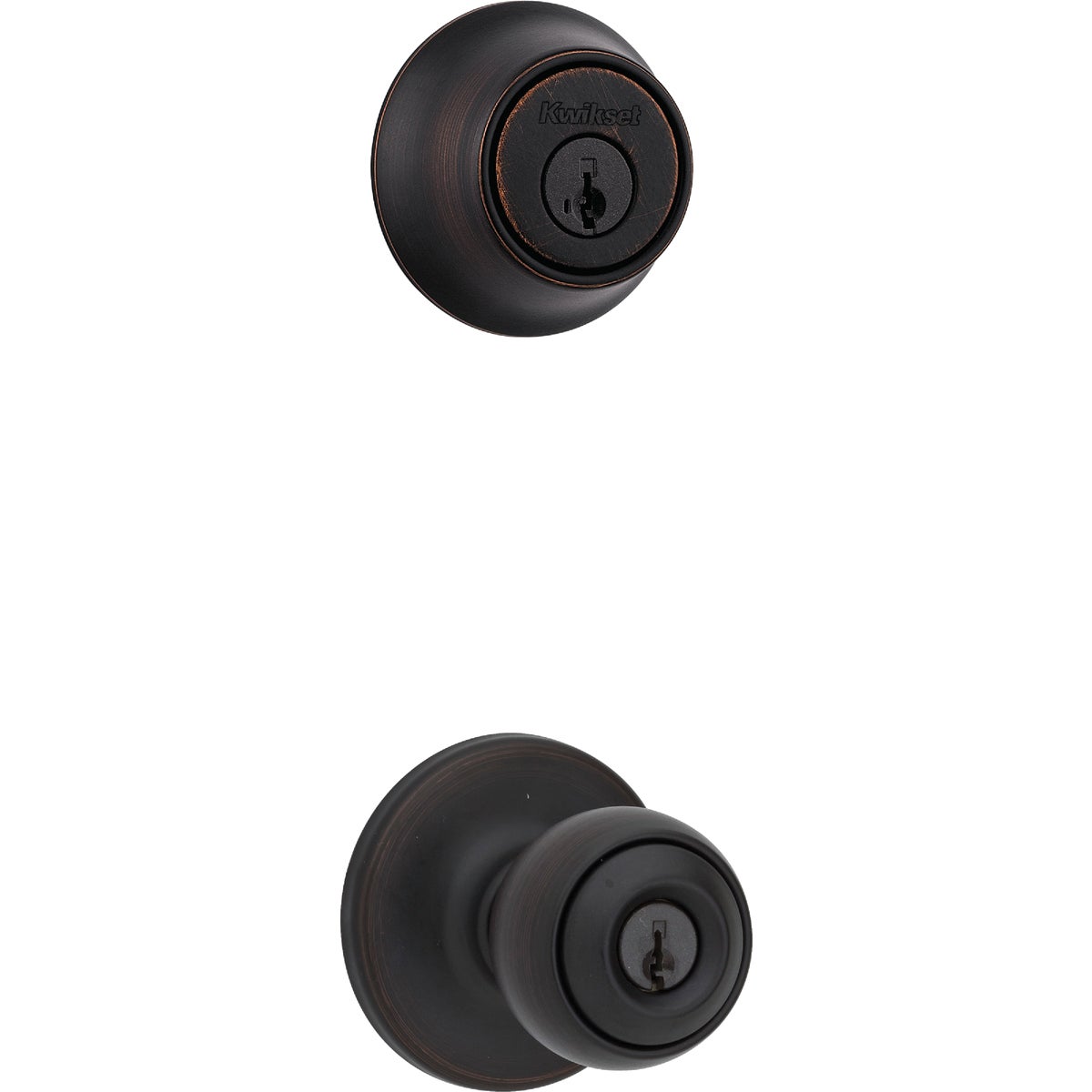 Kwikset Polo Venetian Bronze Deadbolt and Door Knob Combo Image 1
