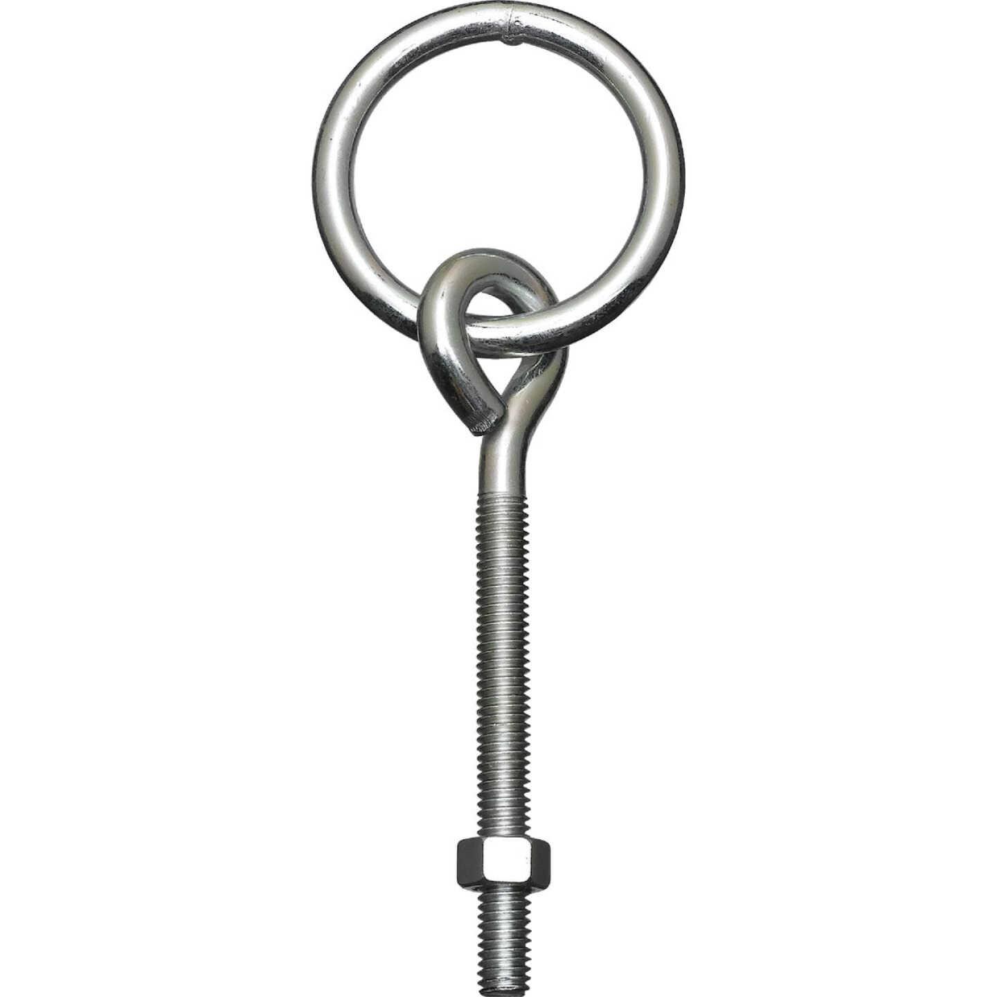 National Hardware 3/8 In. x 5-1/8 In. Zinc Ring Eye Bolt Image 1