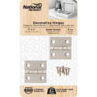 National Hardware 1 In. X 1 In. Satin Nickel Broad Hinge (4-Pack) Image 2
