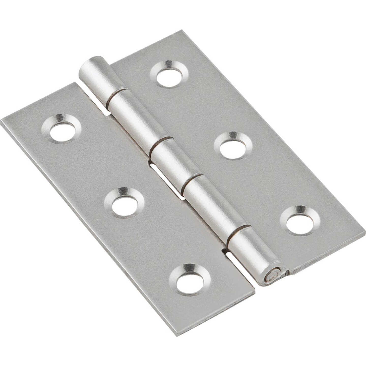 National Hardware 2 In. x 1-3/8 In. Satin Nickel Broad Hinge (2-Pack) Image 1