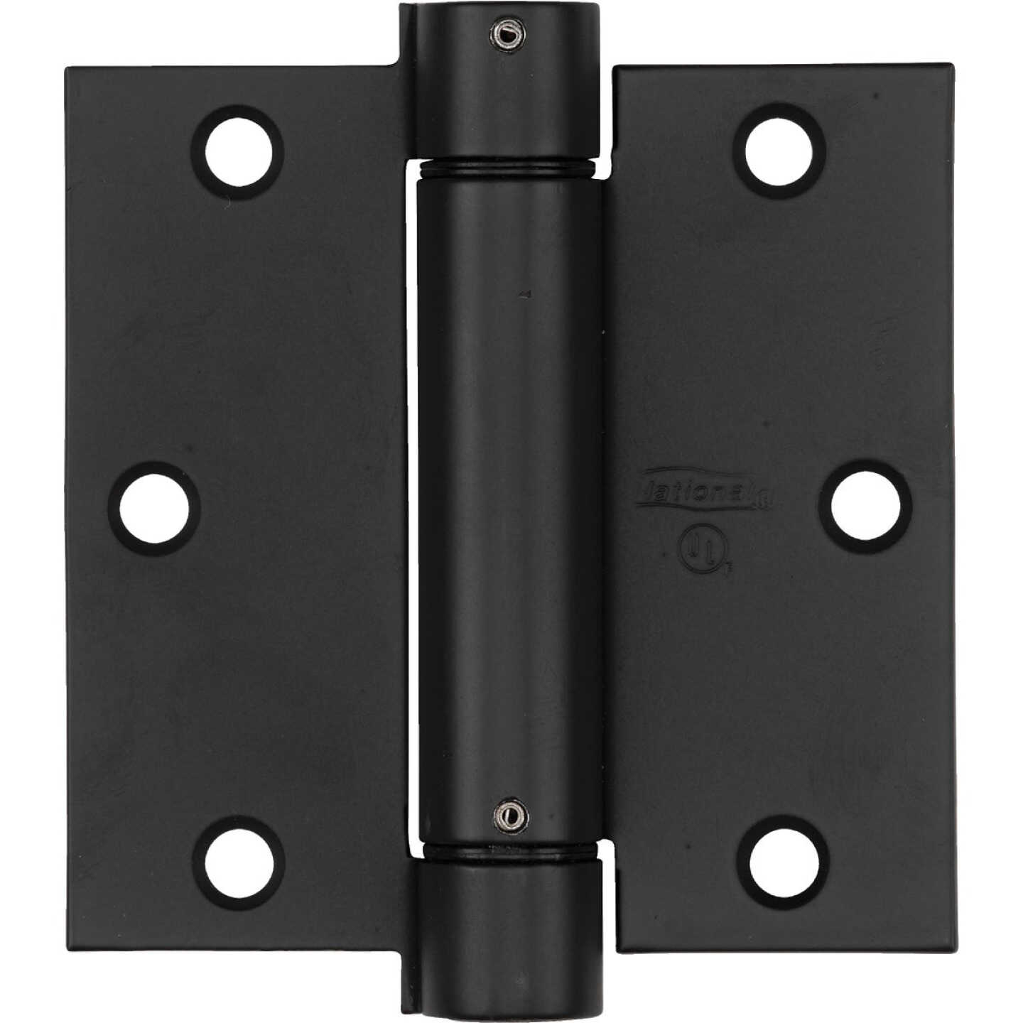 National Hardware 3-1/2 In. Square Oil Rubbed Bronze Spring Door Hinge Image 1