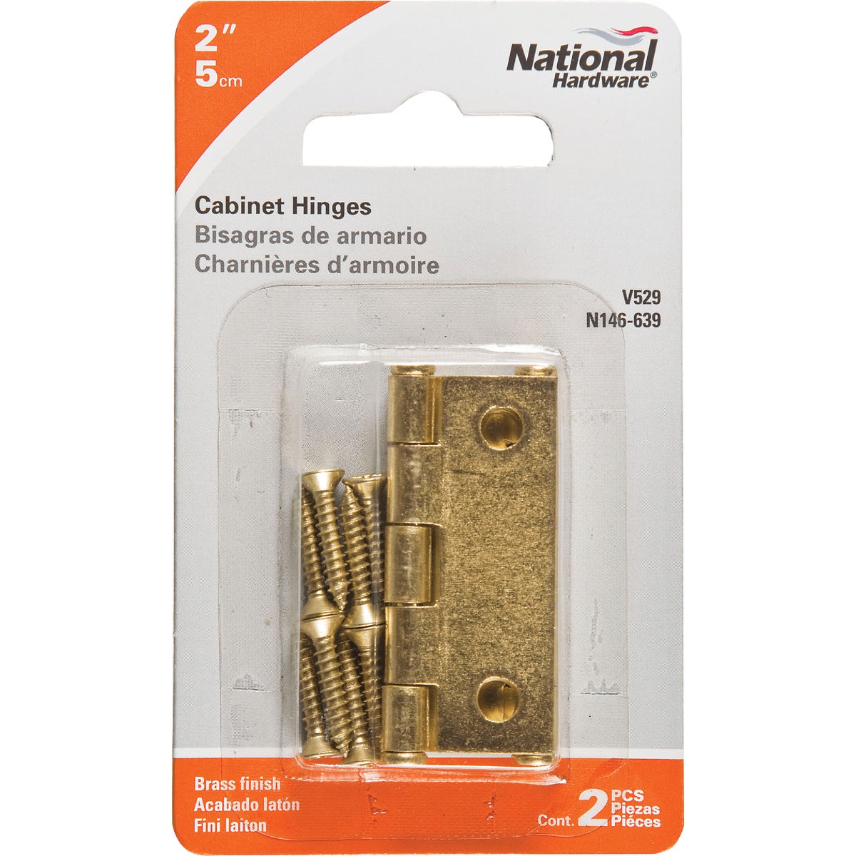 National Hardware 2 In. Brass Full-Inset Pin Hinge (2-Pack) Image 2