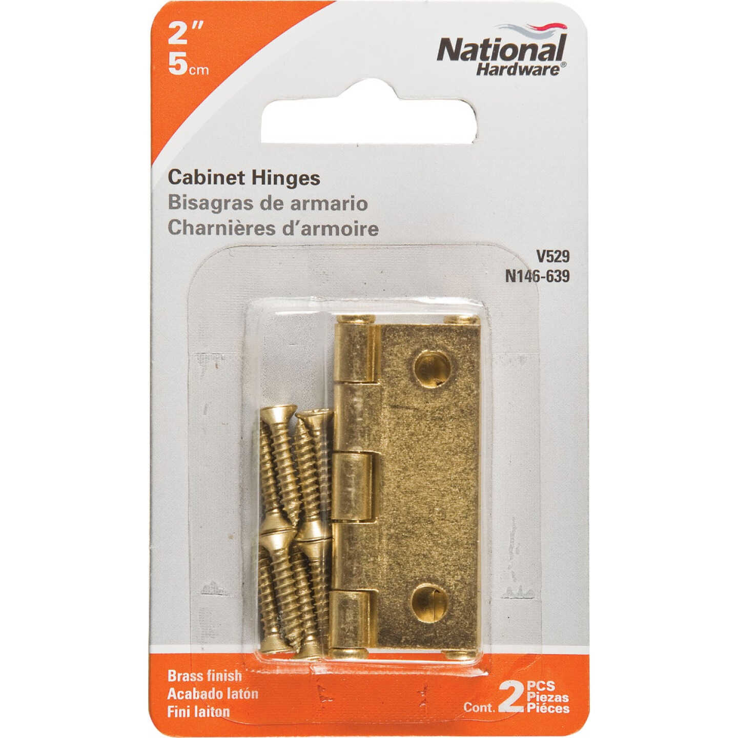 National Hardware 2 In. Brass Full-Inset Pin Hinge (2-Pack) Image 2