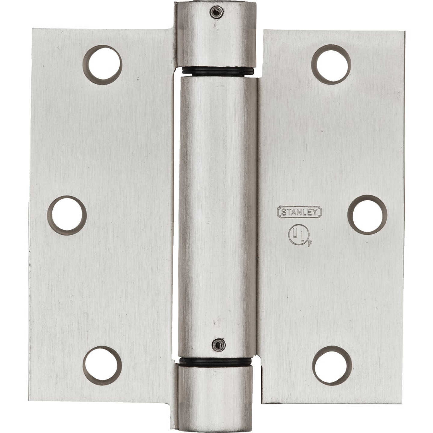 National Hardware 3-1/2 In. Satin Nickel Square Spring Door Hinge Image 1