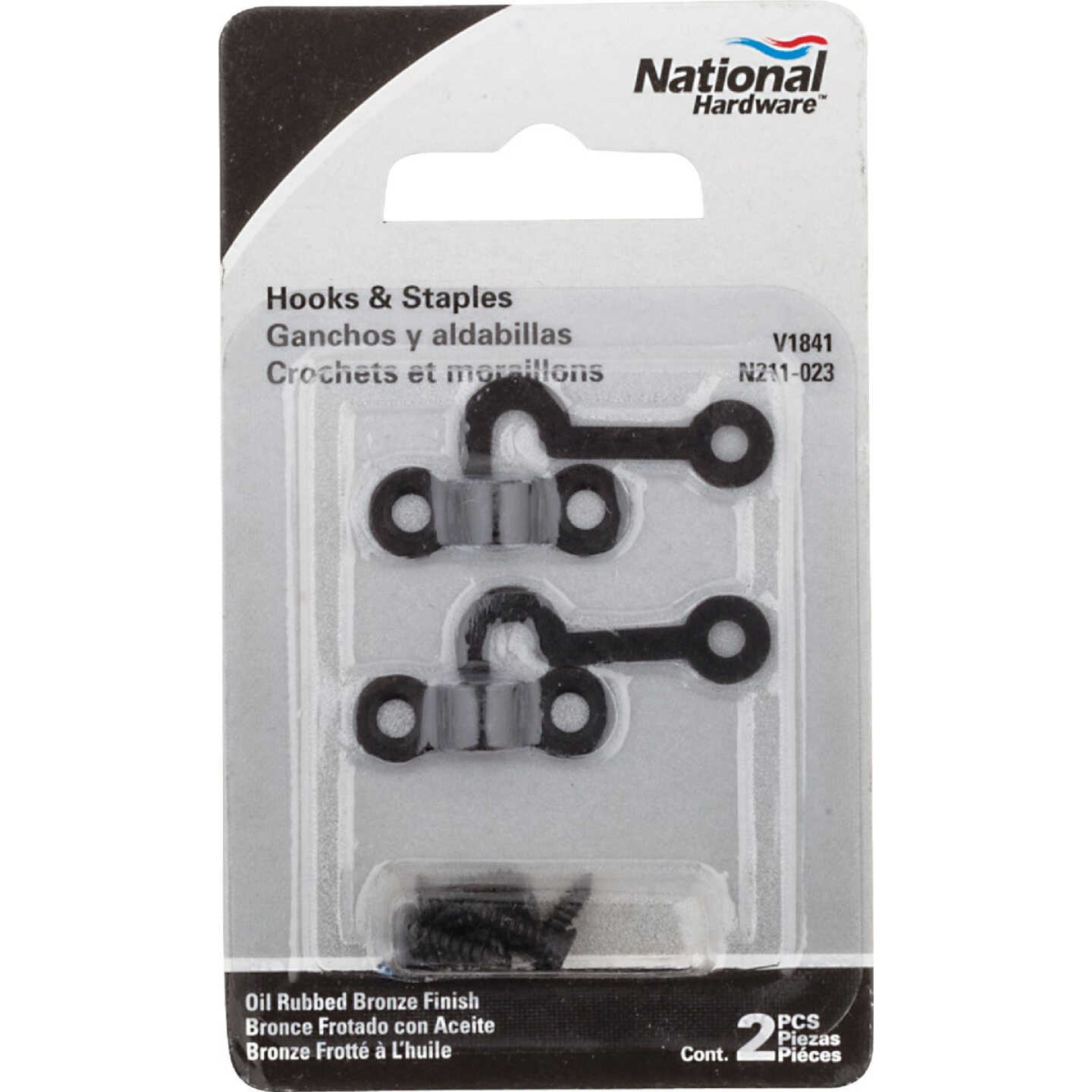 National Hardware Oil Rubbed Bronze Decorative Hook and Staple (2 Count) Image 2