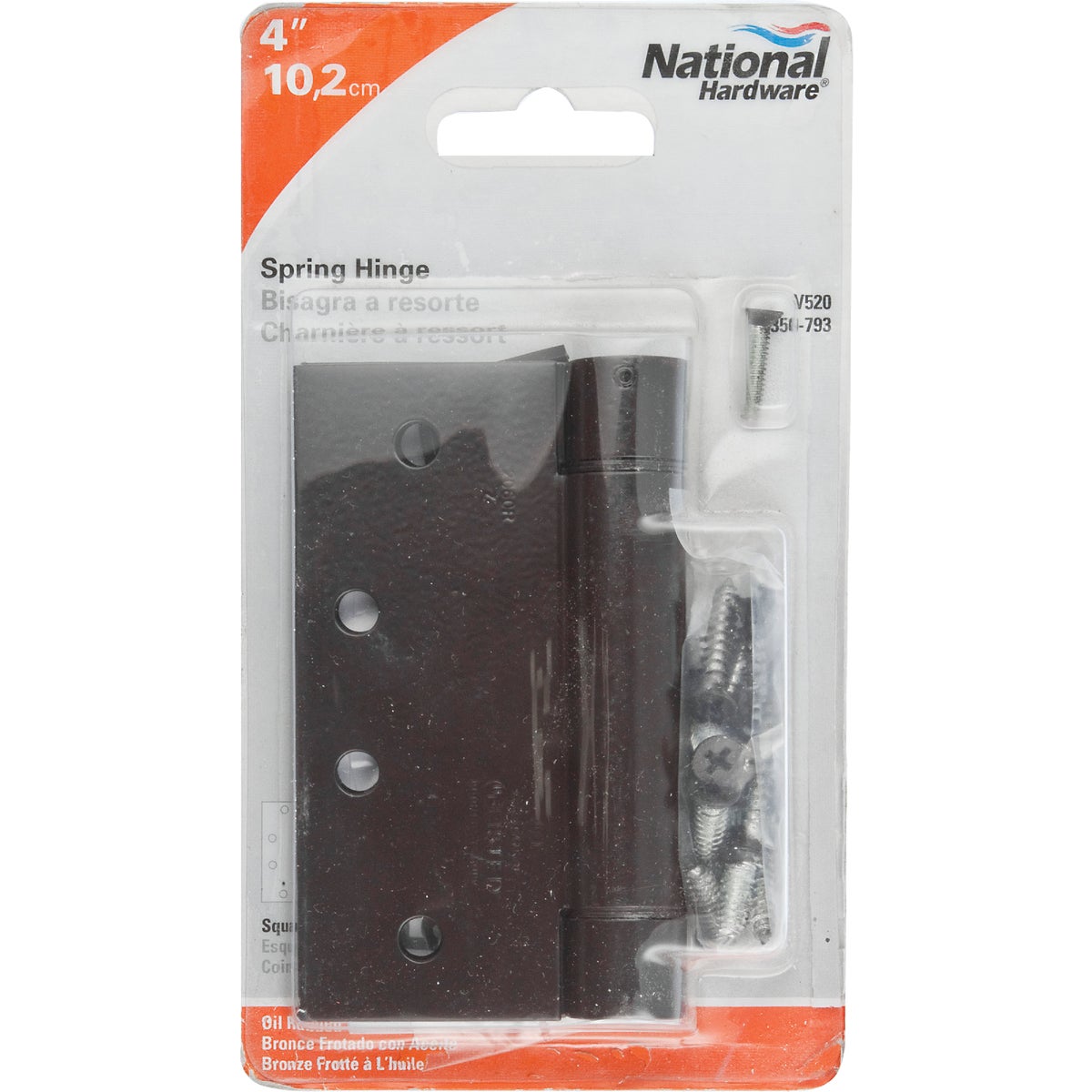 National Hardware 4 In. Oil Rubbed Bronze Square Spring Door Hinge Image 2