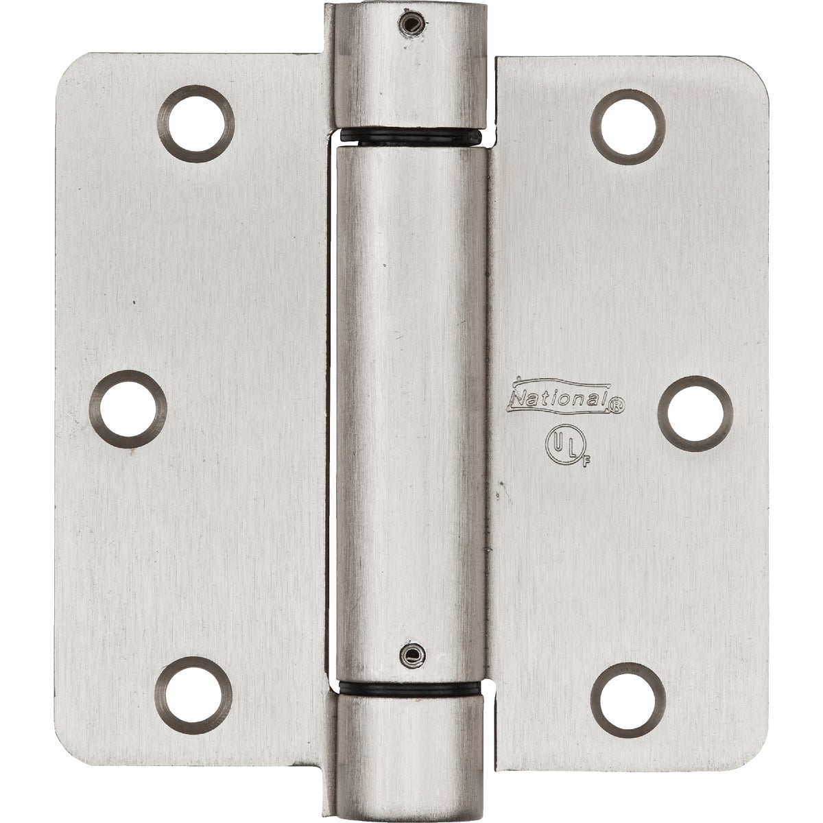 National Hardware 3-1/2 In. Satin Nickel 1/4 In. Radius Spring Door Hinge Image 1