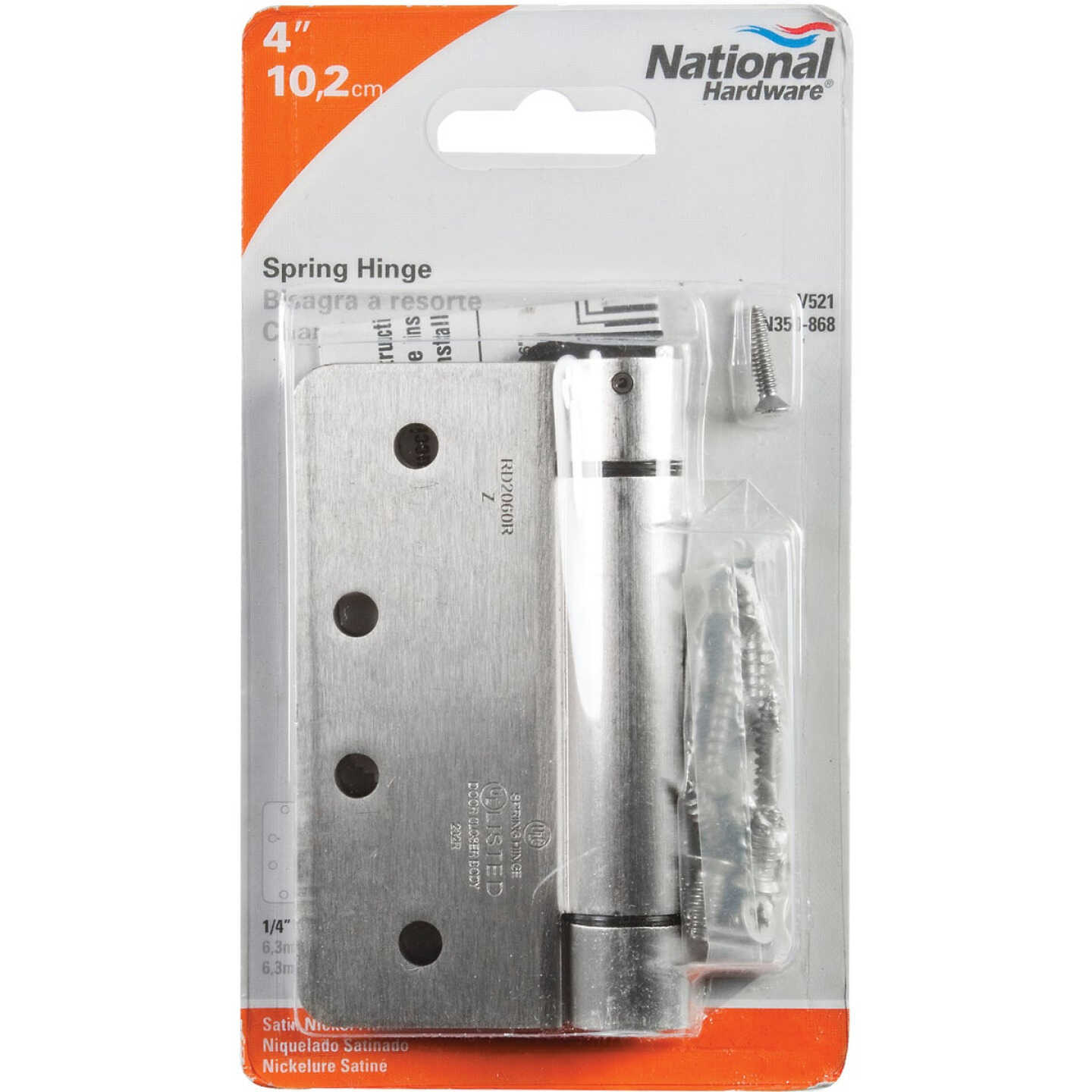 National Hardware 4 In. Satin Nickel 1/4 In. Radius Spring Door Hinge Image 2