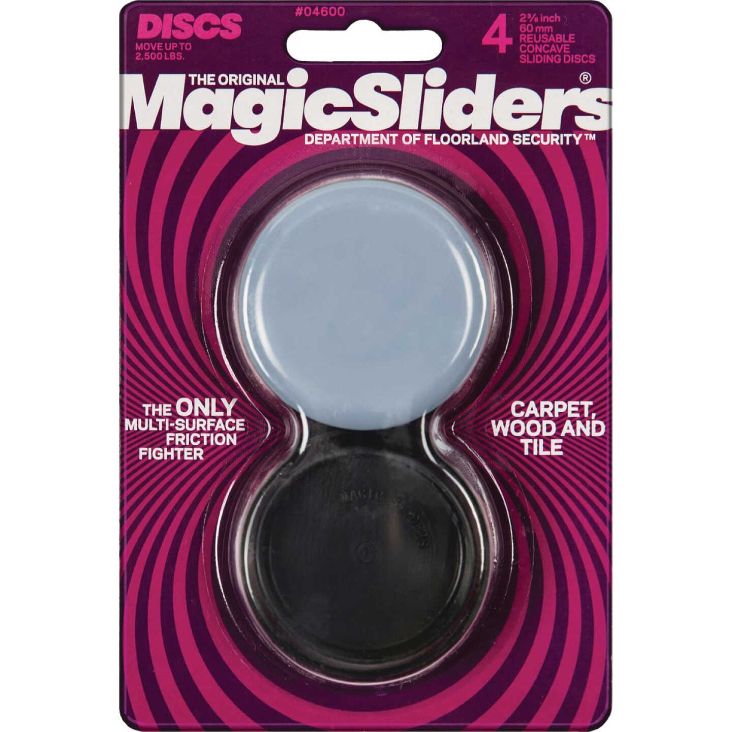 Magic Sliders 2-3/8 In. Concave Round Furniture Glide,(4-Pack) Image 1