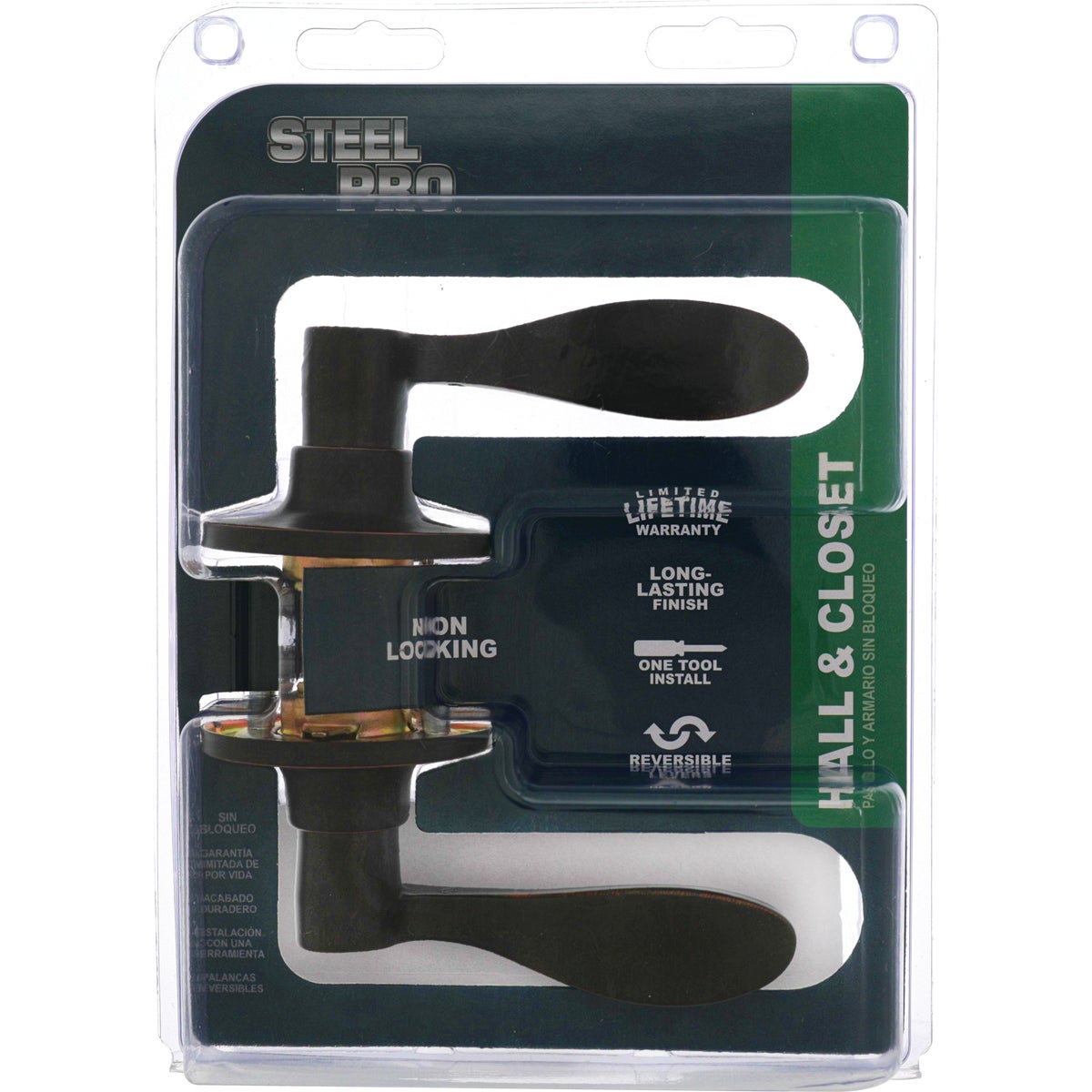 Steel Pro Oil Rubbed Bronze Wave Passage Door Lever Image 2