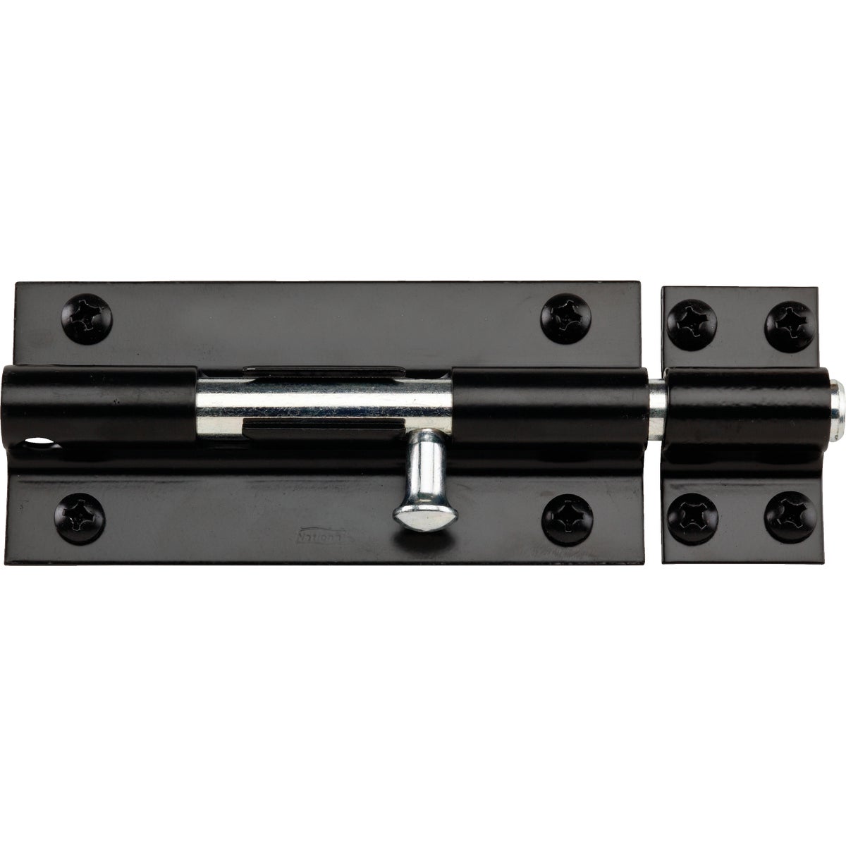 National Hardware 8 In. Black Extra Heavy-Duty Door Barrel Bolt Image 1