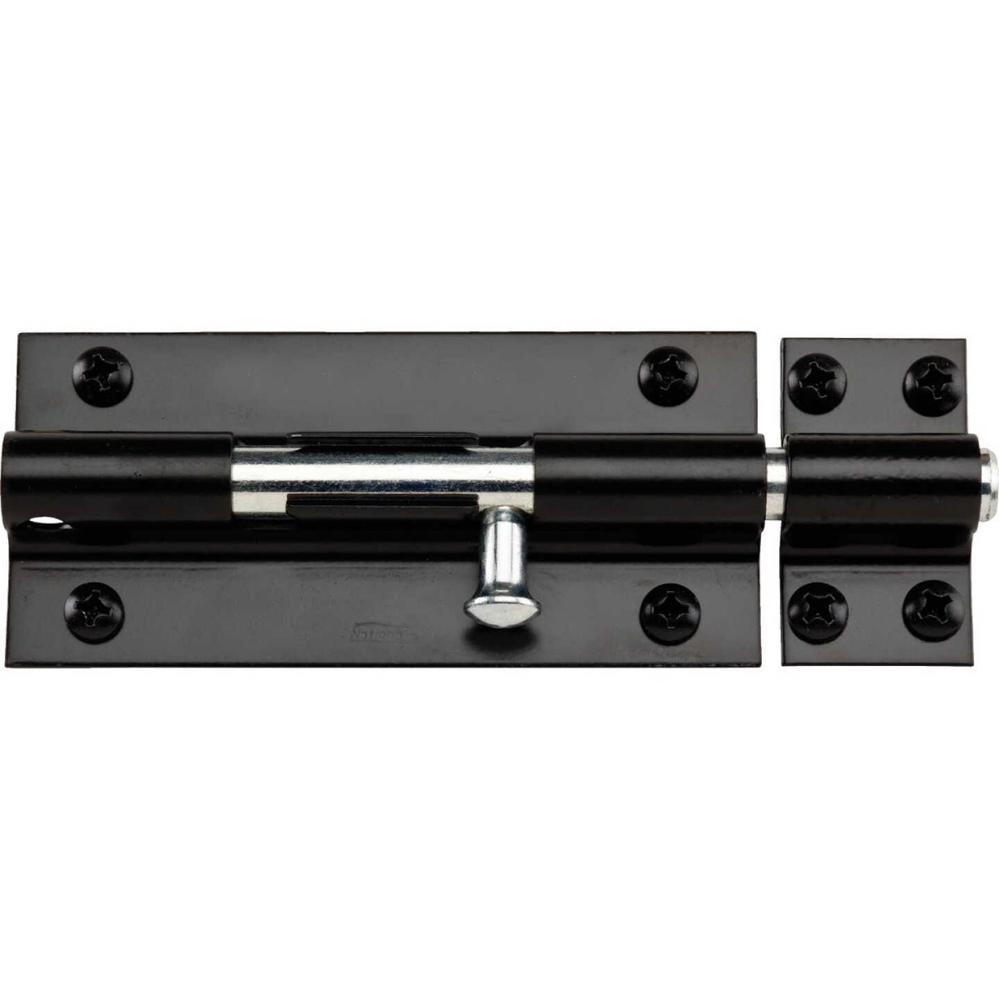 National Hardware 8 In. Black Extra Heavy-Duty Door Barrel Bolt Image 1