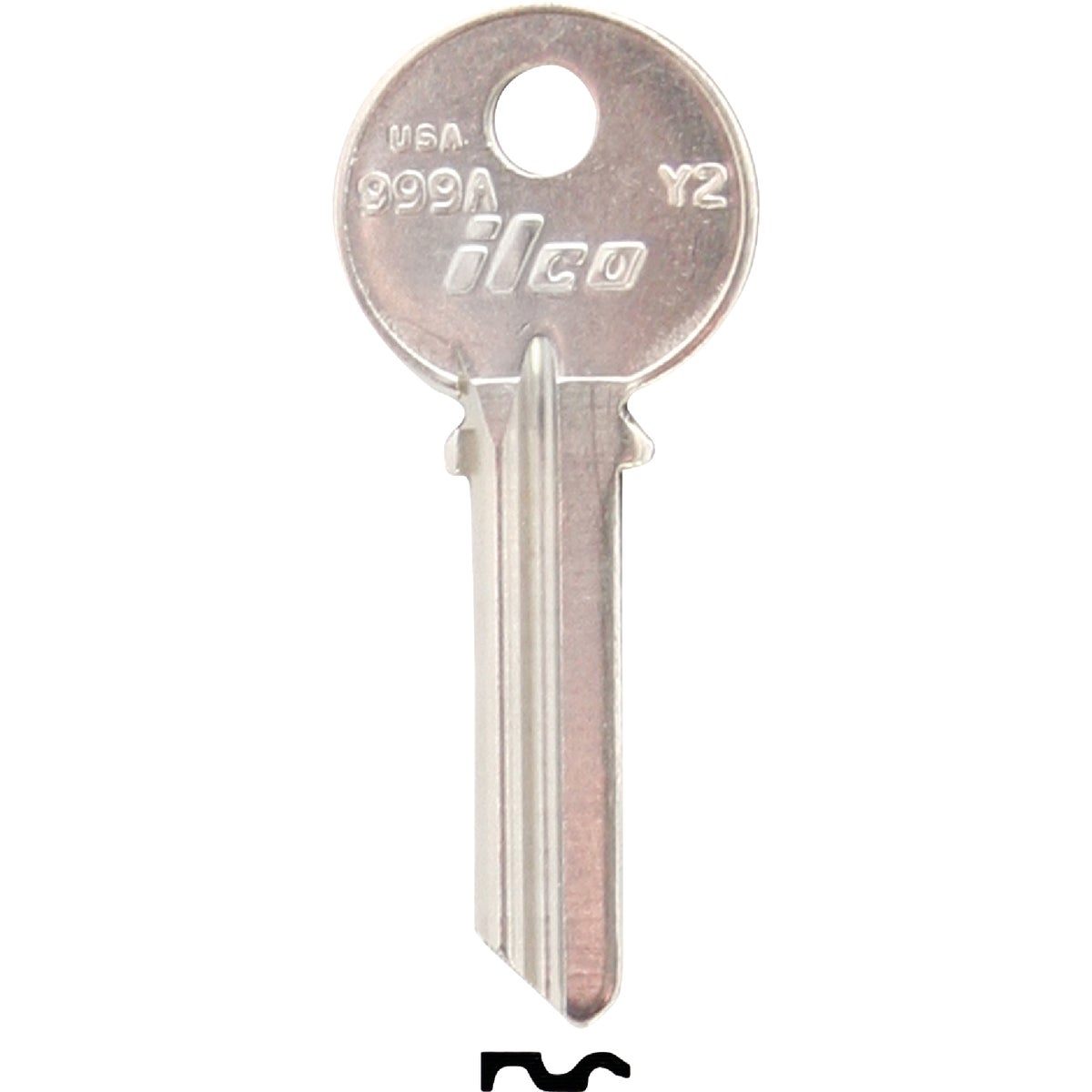 ILCO Yale Nickel Plated House Key, Y2 / 999A (10-Pack) Image 1