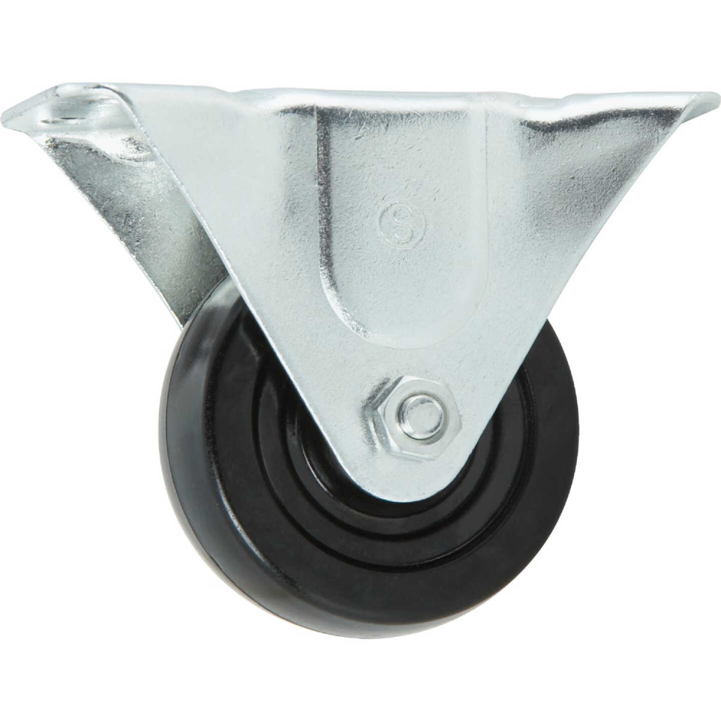 Shepherd Hardware 3 In. General-Duty Rubber Rigid Plate Caster Image 2