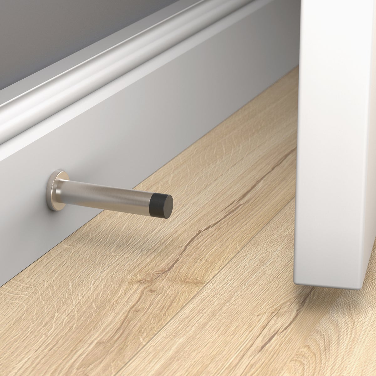 National Hardware 3 In. Satin Nickel Cooper Door Stop Image 2