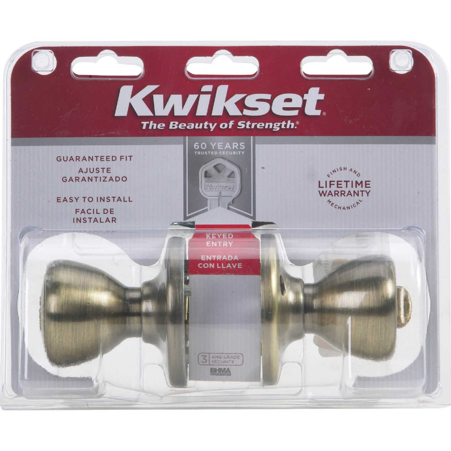 Kwikset Tylo Antique Brass Entry Door Knob Image 2