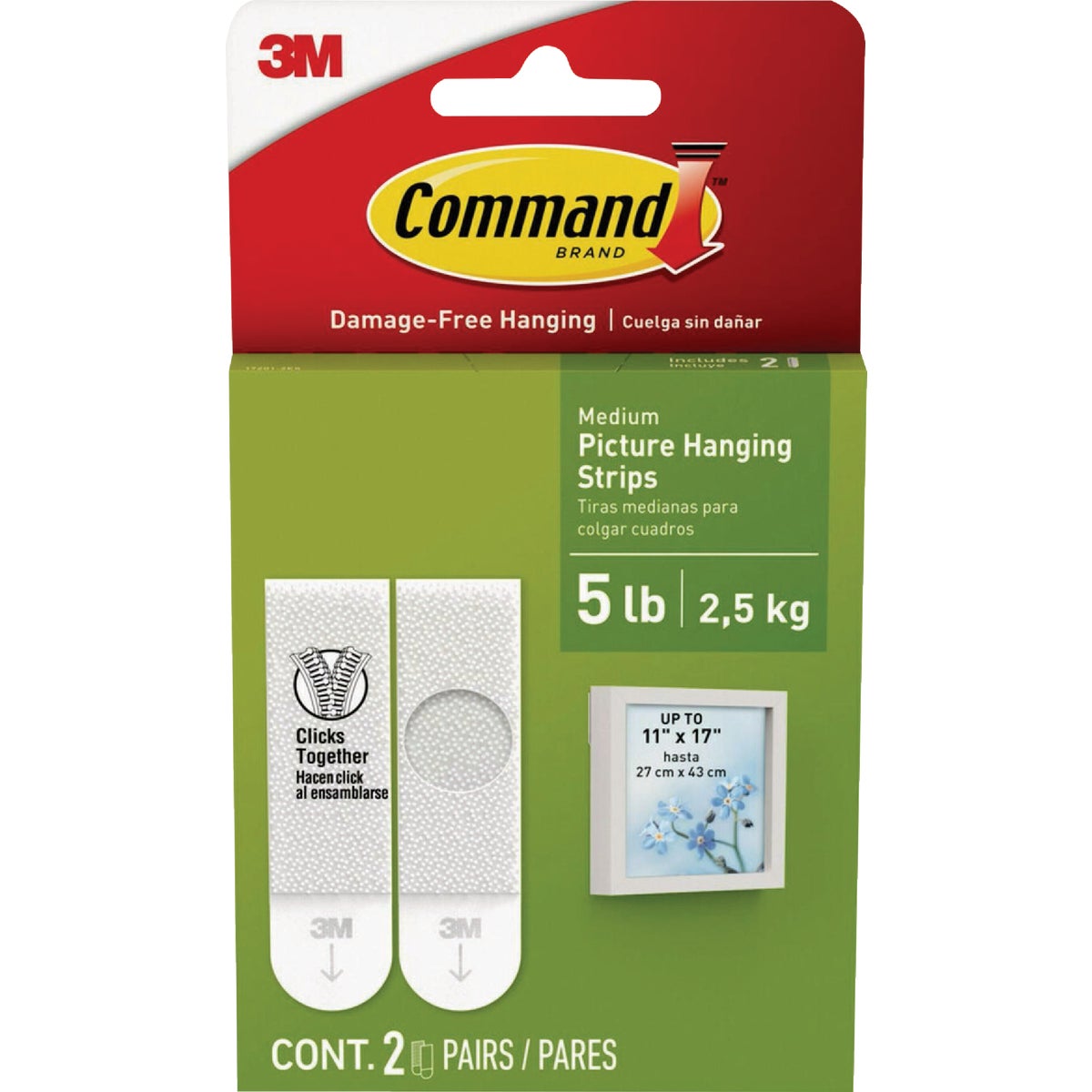 Command White Medium Adhesive Strips, 4 Strips Image 1