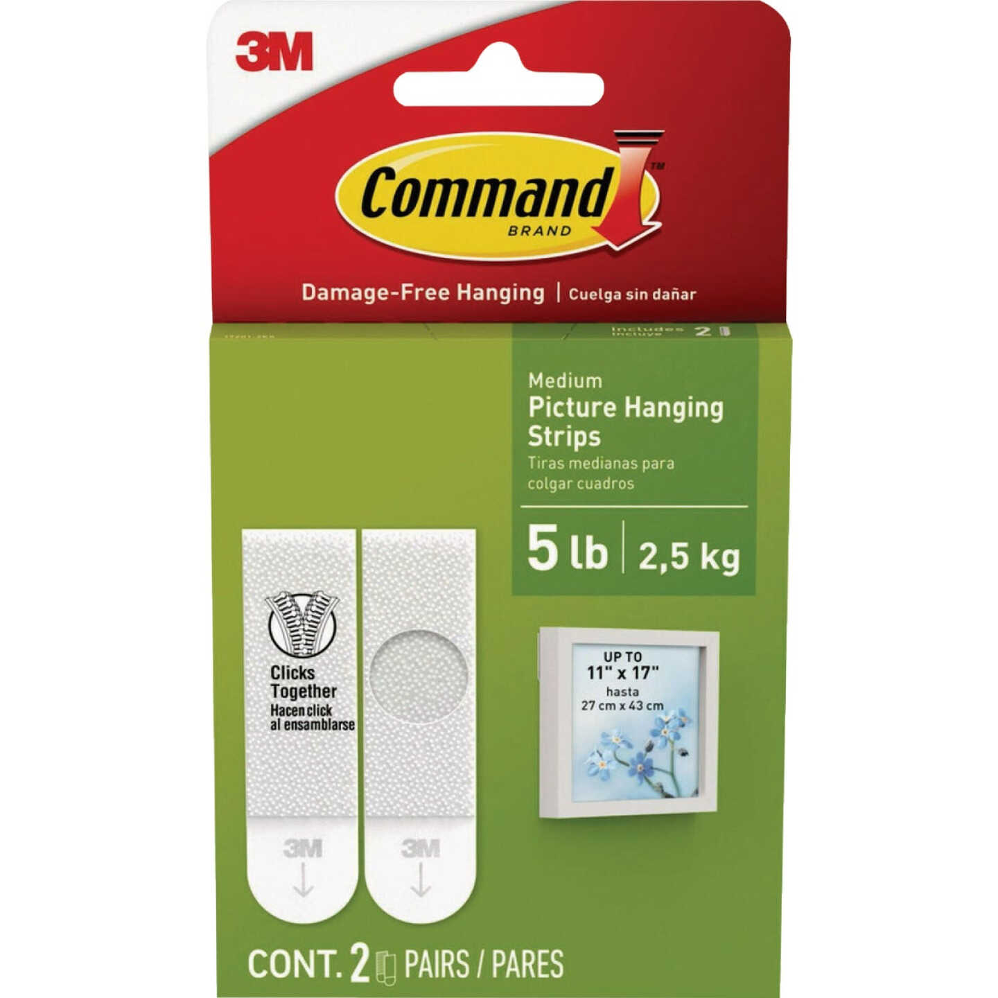 Command White Medium Adhesive Strips, 4 Strips Image 1