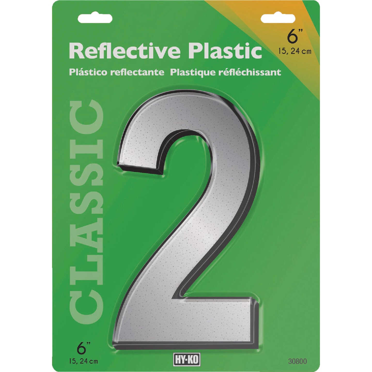 Hy-Ko 6 In. Reflective Plastic Number 2 Image 1
