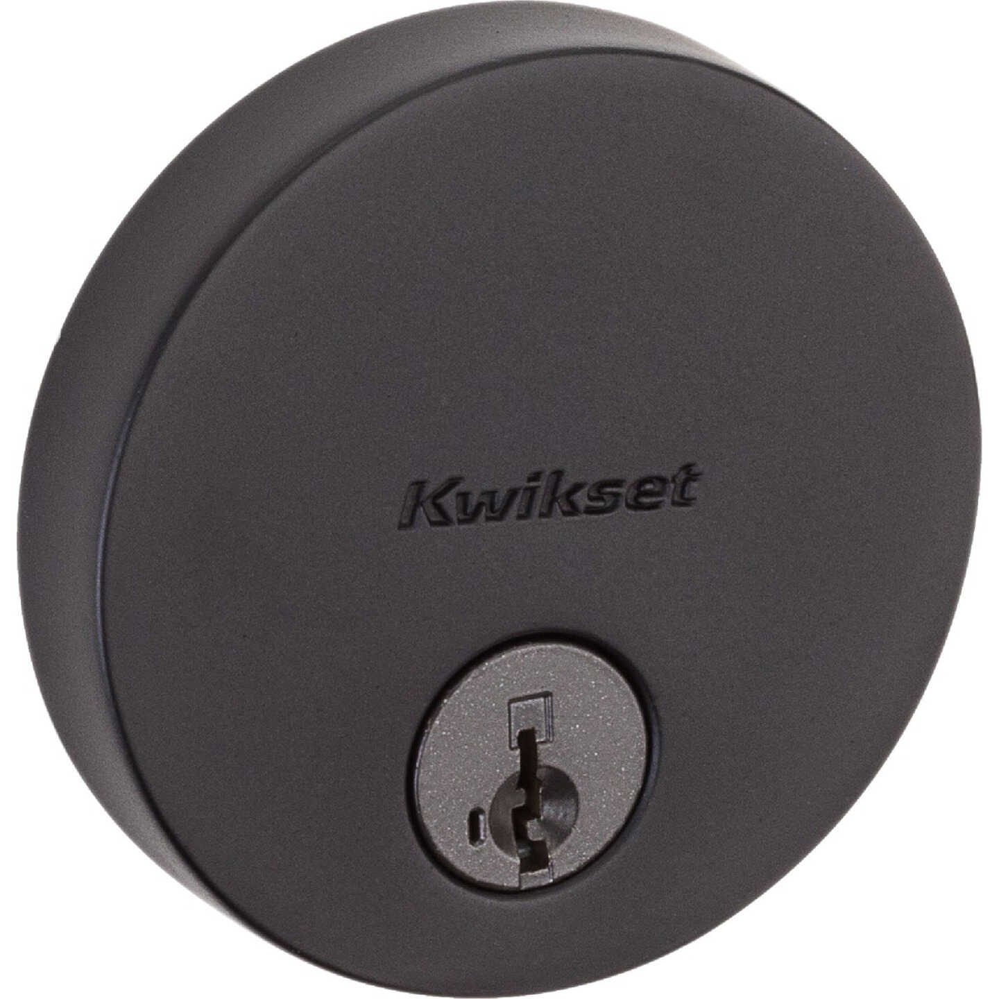Kwikset Signature Uptown Single Cylinder Deadbolt SmartKey, Matte Black Image 1