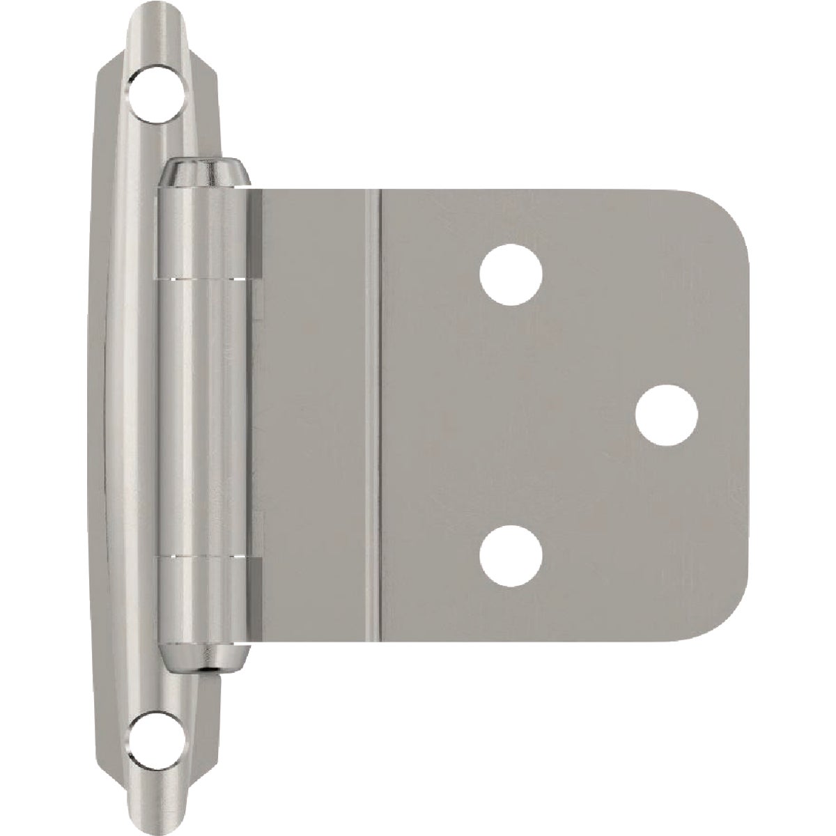 Amerock 3/8 In. Polished Chrome Inset Self Closing Face Mount Cabinet Hinge (2-Pack)