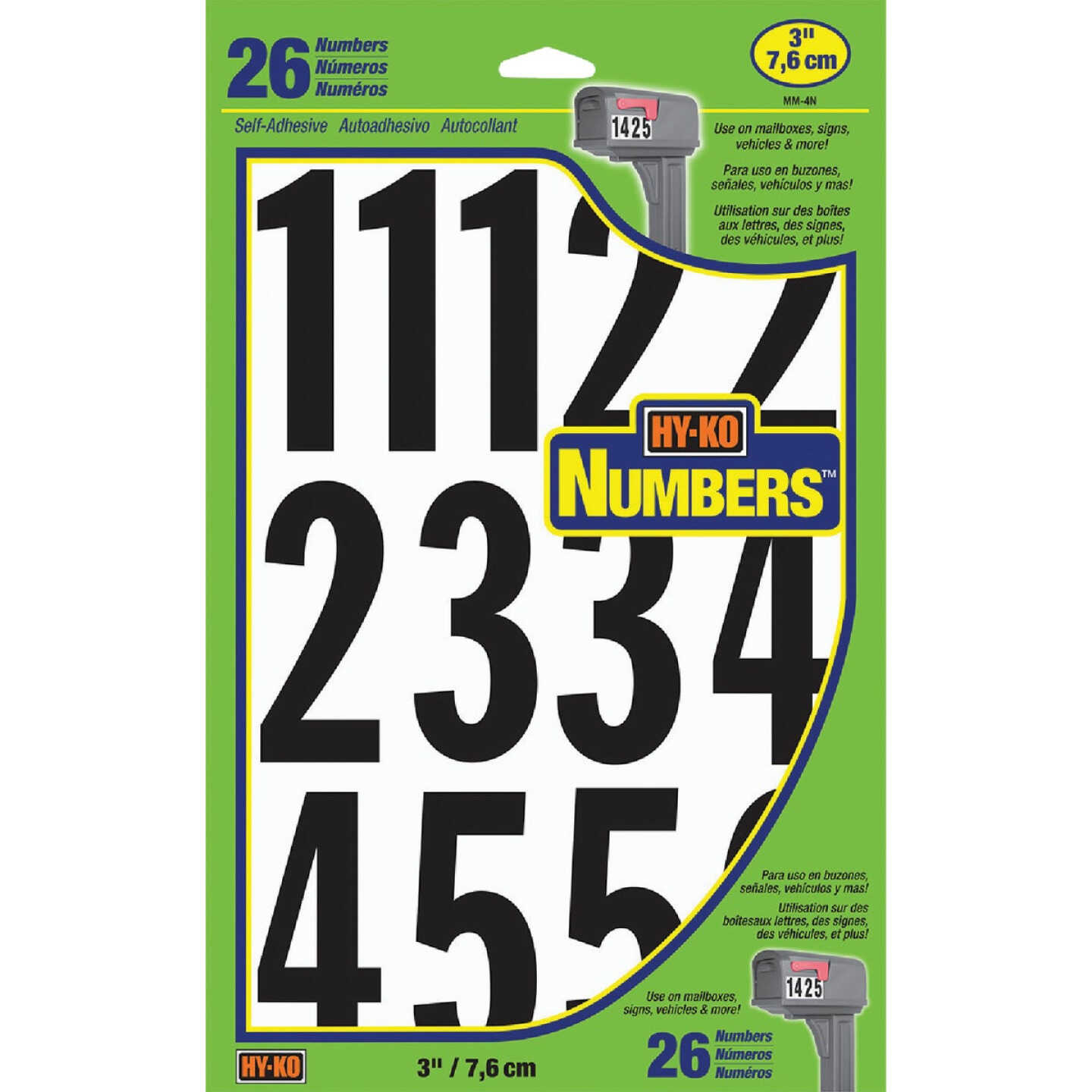 Hy-Ko 3 In. Self-Adhesive Assortment Numbers Image 1