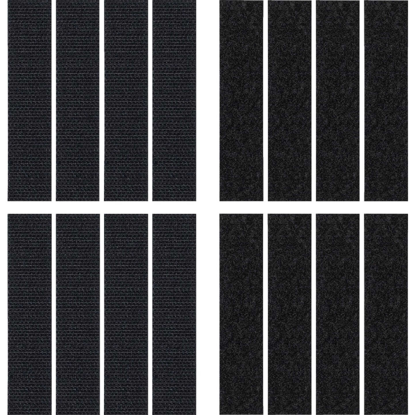 Wrap-It Storage Stick 'Em 3/4 In. x 3-1/2 In. Black Hook & Loop Strip (8 Ct.) Image 1