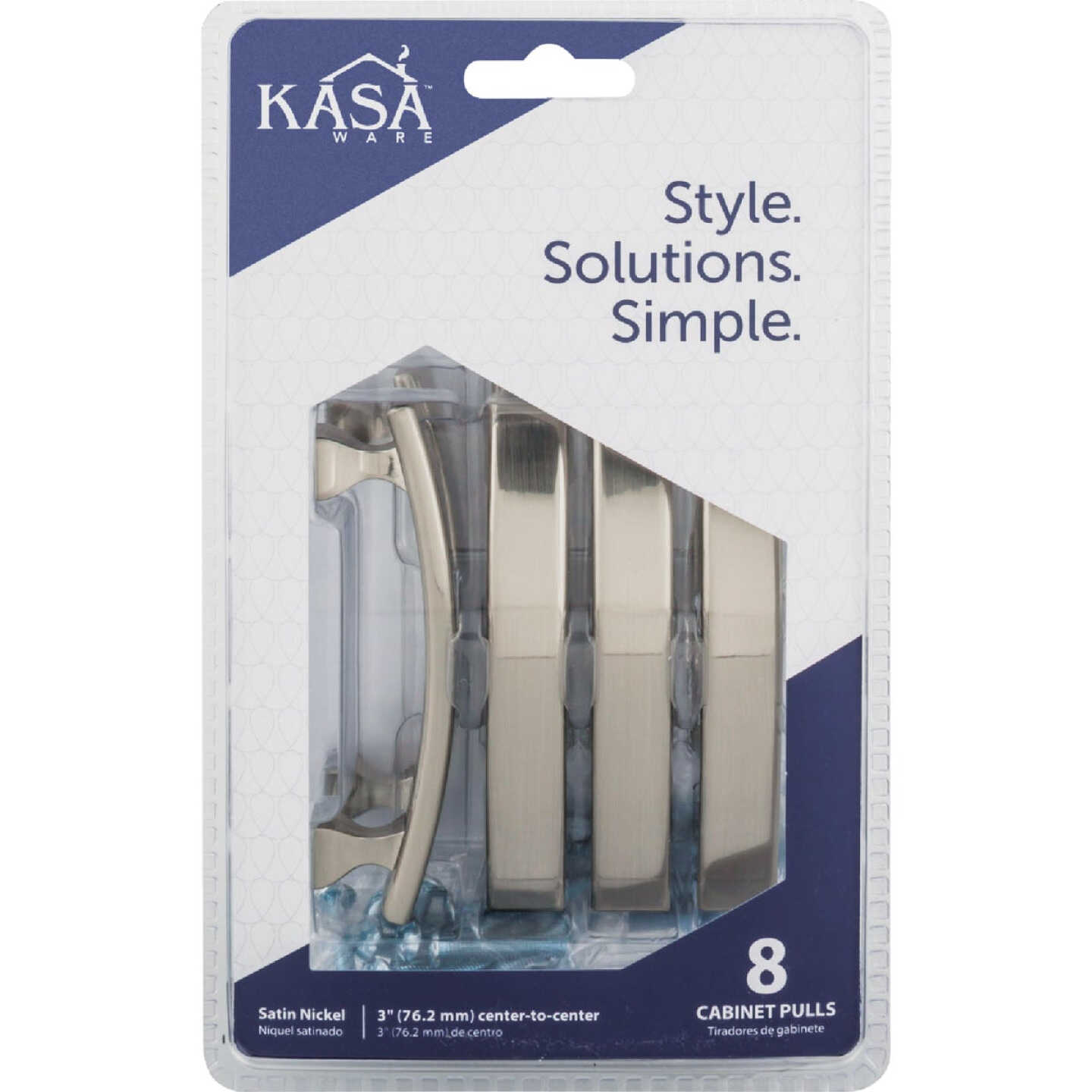 KasaWare 4 In. Overall Length Satin Nickel Flared Foot Square Pull (8-Pack) Image 2
