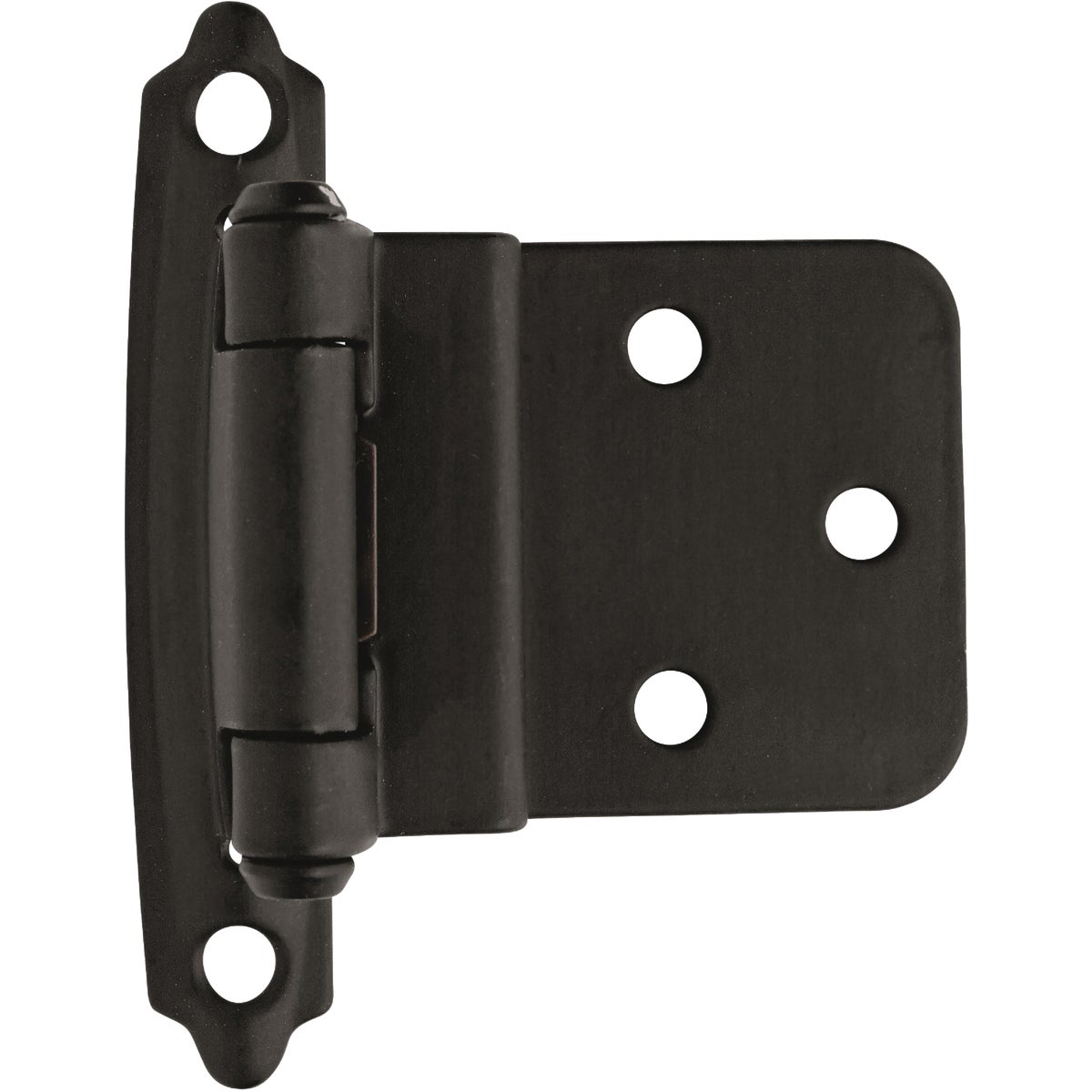 Amerock 3/8 In. Flat Black Self-Closing Face Mount Inset Hinge (2-Pack)