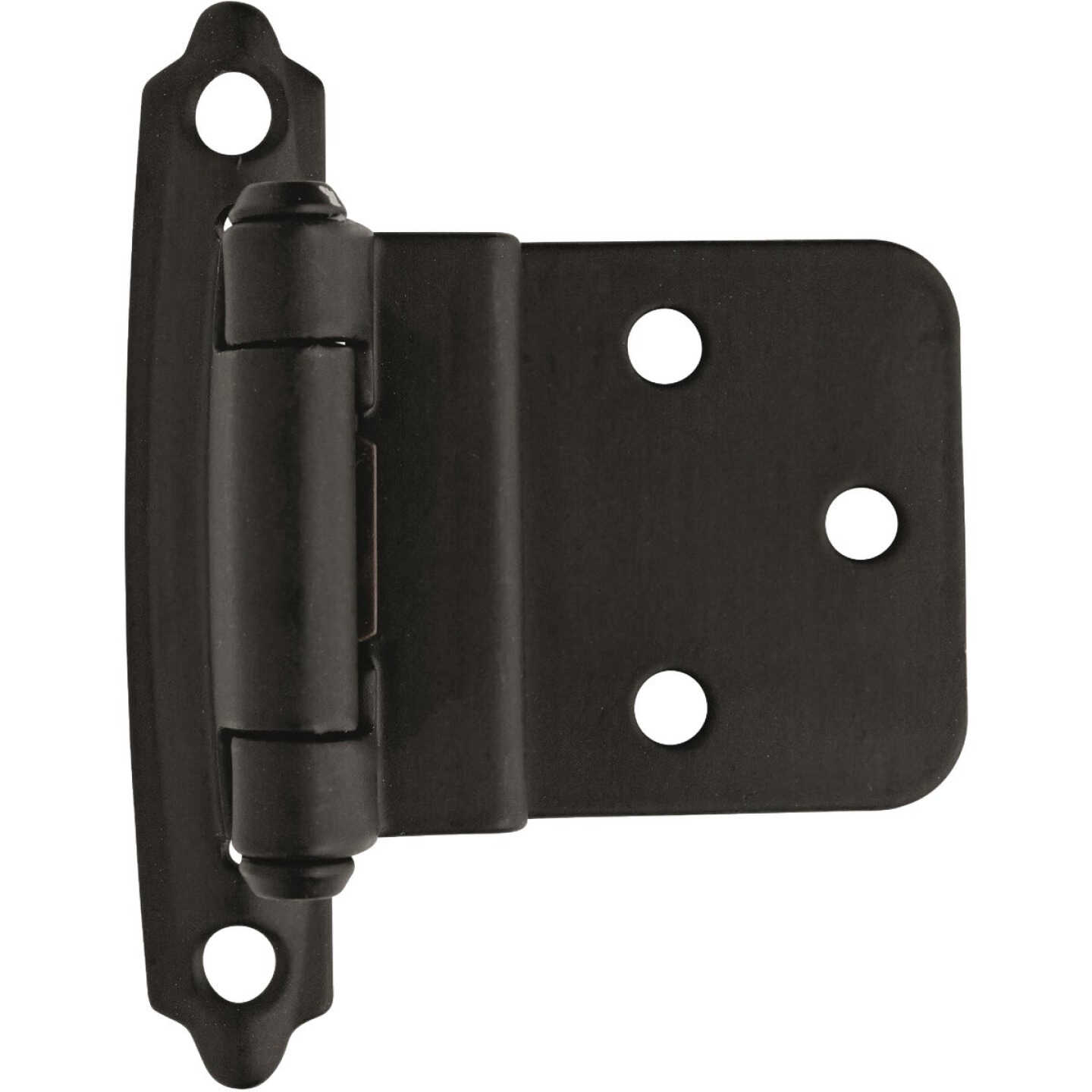 Amerock 3/8 In. Flat Black Self-Closing Face Mount Inset Hinge (2-Pack) Image 1
