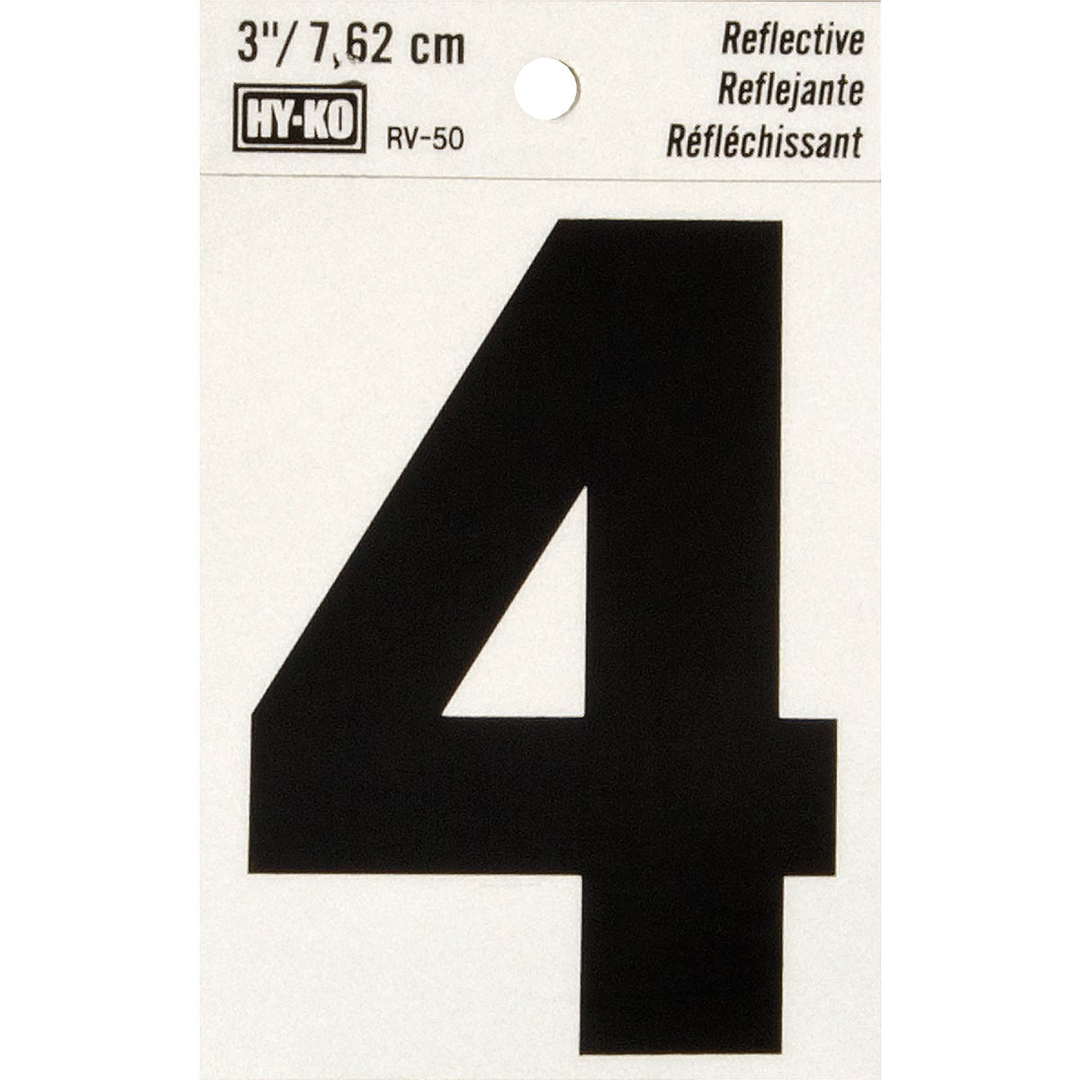 Hy-Ko Vinyl 3 In. Reflective Adhesive Number Four