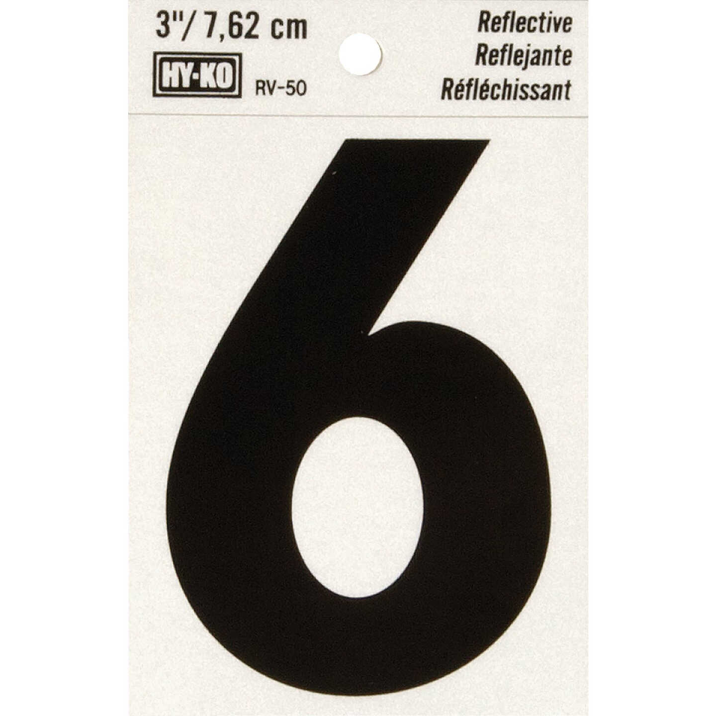 Hy-Ko Vinyl 3 In. Reflective Adhesive Number Six Image 1