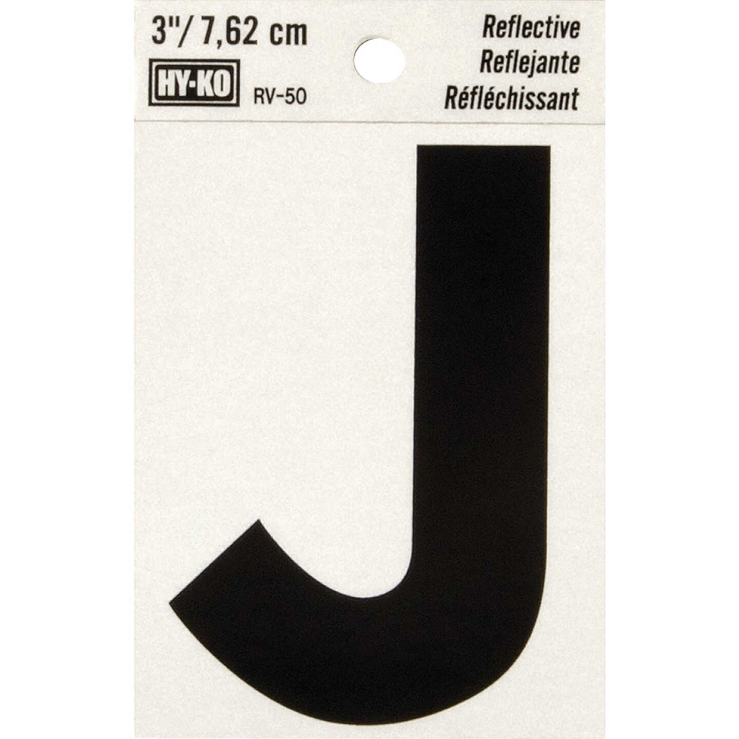 Hy-Ko Vinyl 3 In. Reflective Adhesive Letter, J Image 1