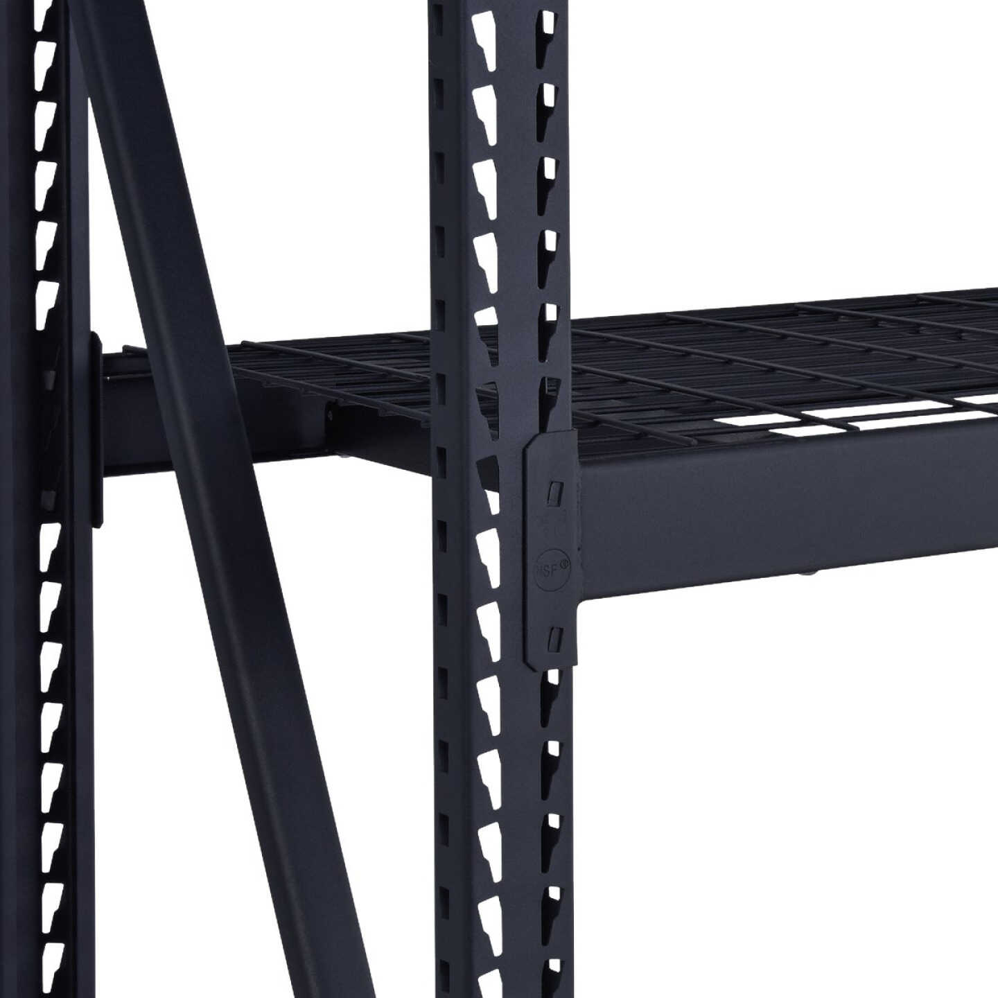 Muscle Rack 77 In. W. x 24 In. D. x 72 In. H. 4-Tier Black Steel Welded Rack Image 4