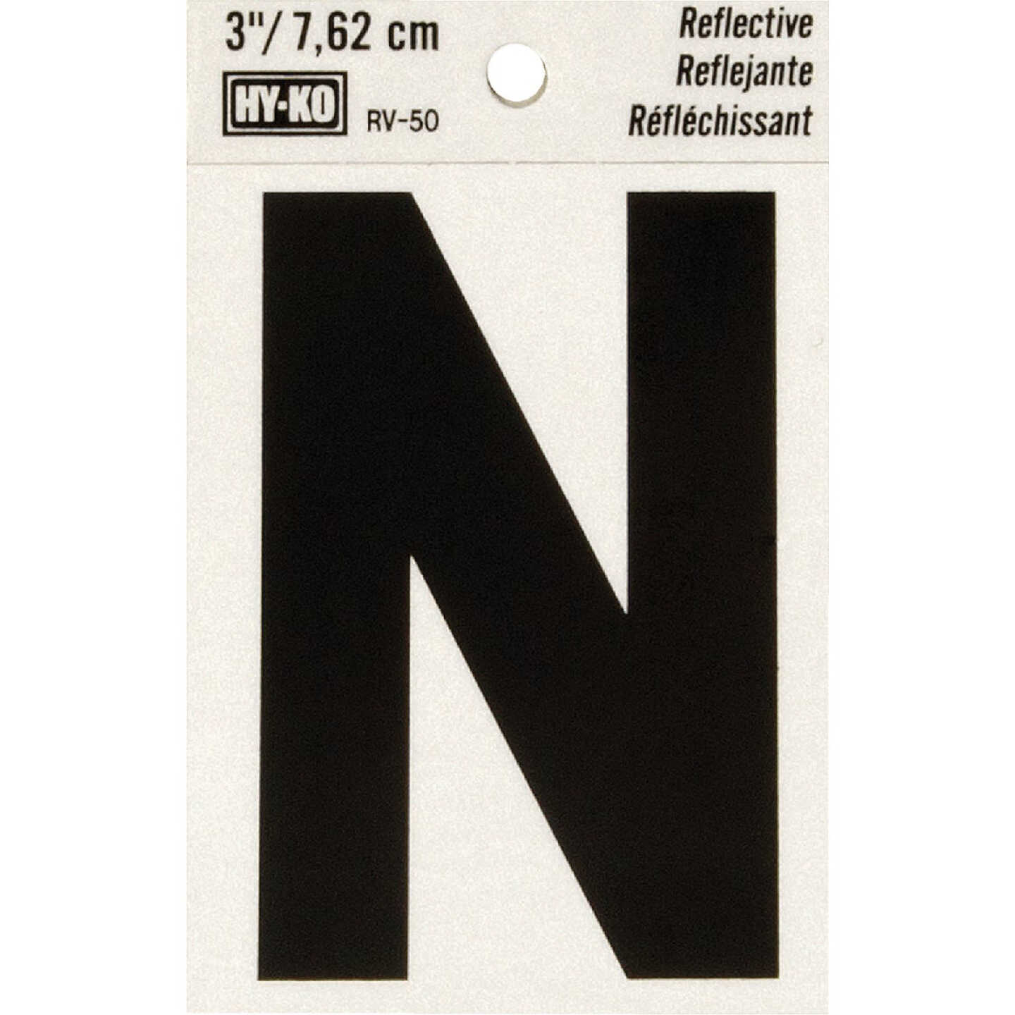 Hy-Ko Vinyl 3 In. Reflective Adhesive Letter, N Image 1