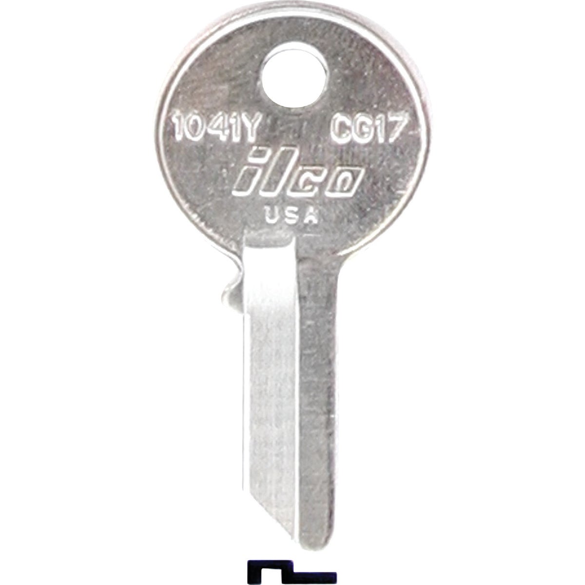 ILCO Chicago Nickel Plated Desk Key CG17 / 1041Y (10-Pack)