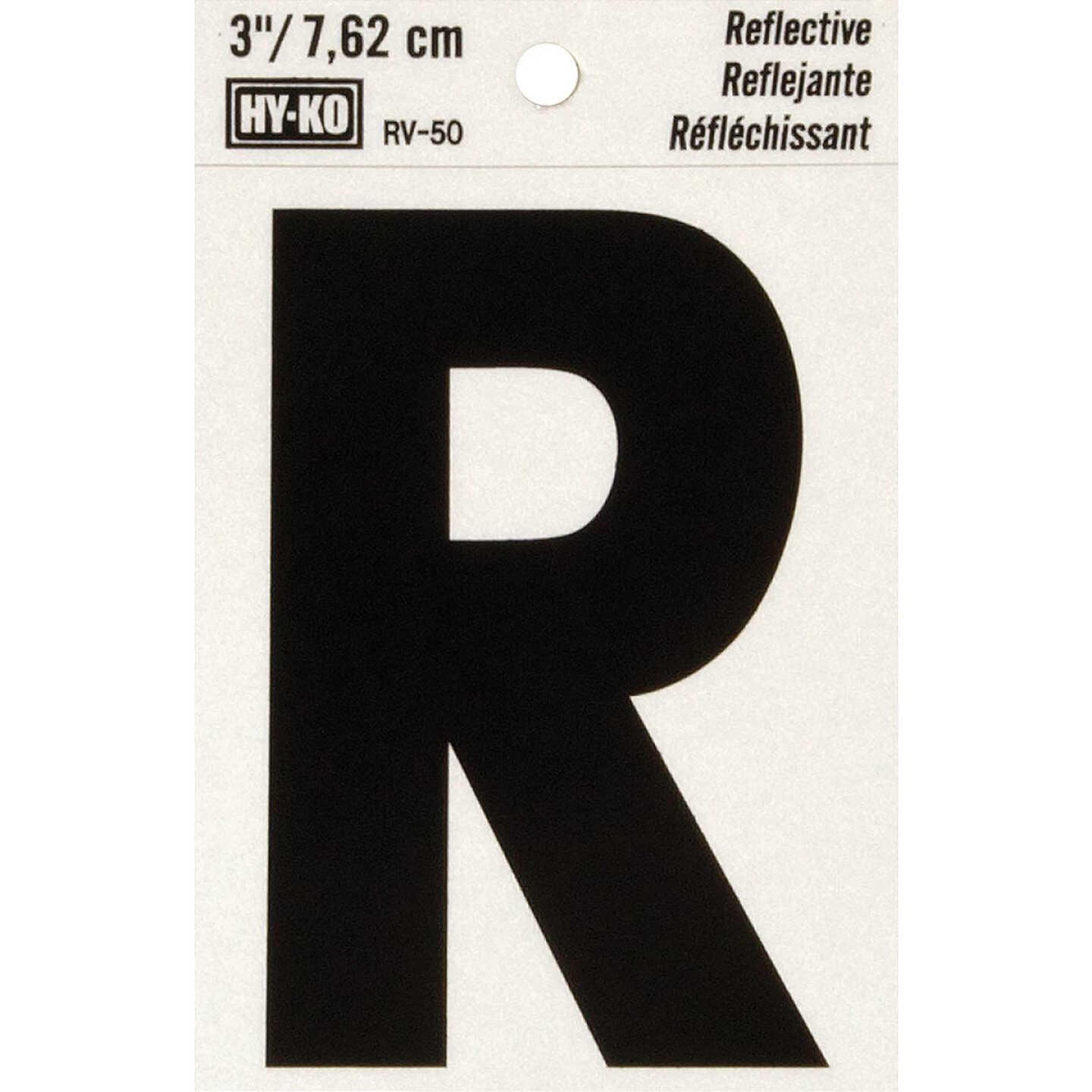 Hy-Ko Vinyl 3 In. Reflective Adhesive Letter, R Image 1
