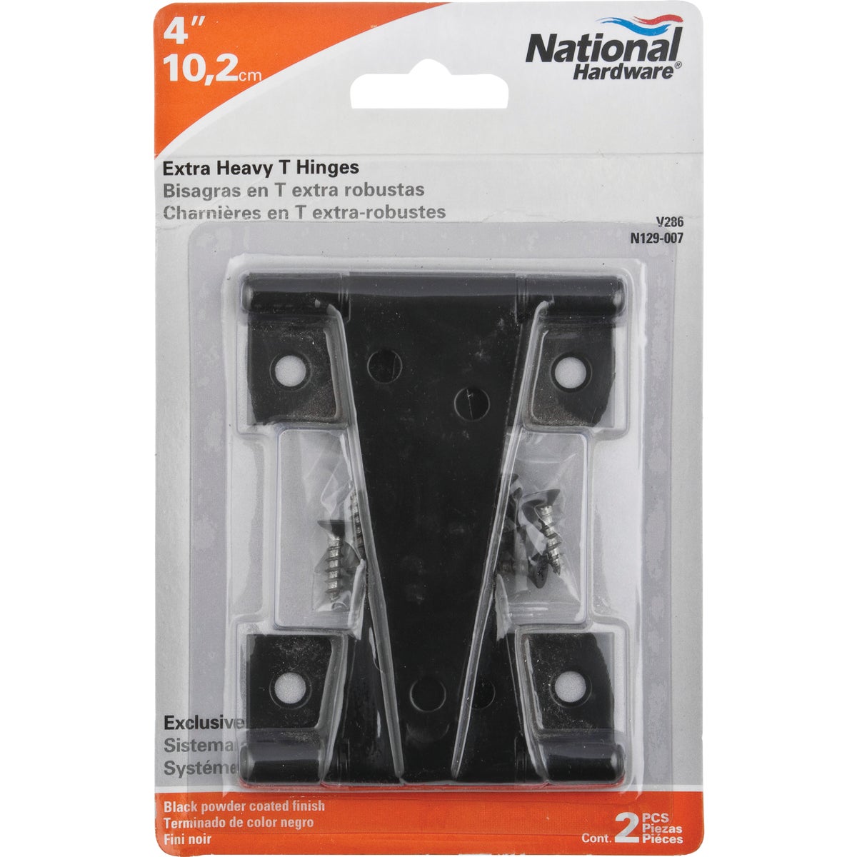 National Hardware 4 In. Black Heavy-Duty Tee Hinge (2-Pack) Image 2